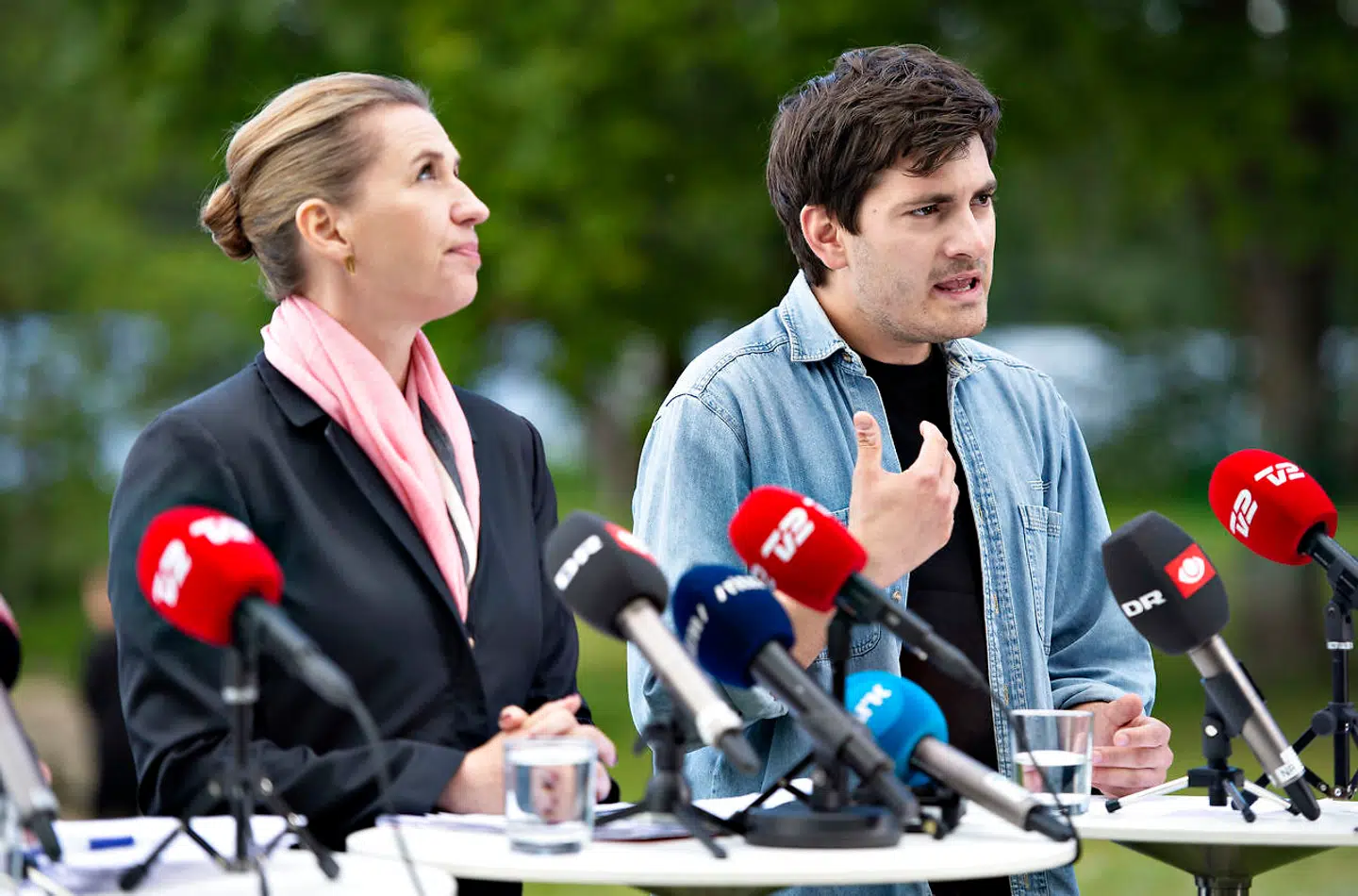 DSU-formand Frederik Vad og S-formand Mette Frederiksen