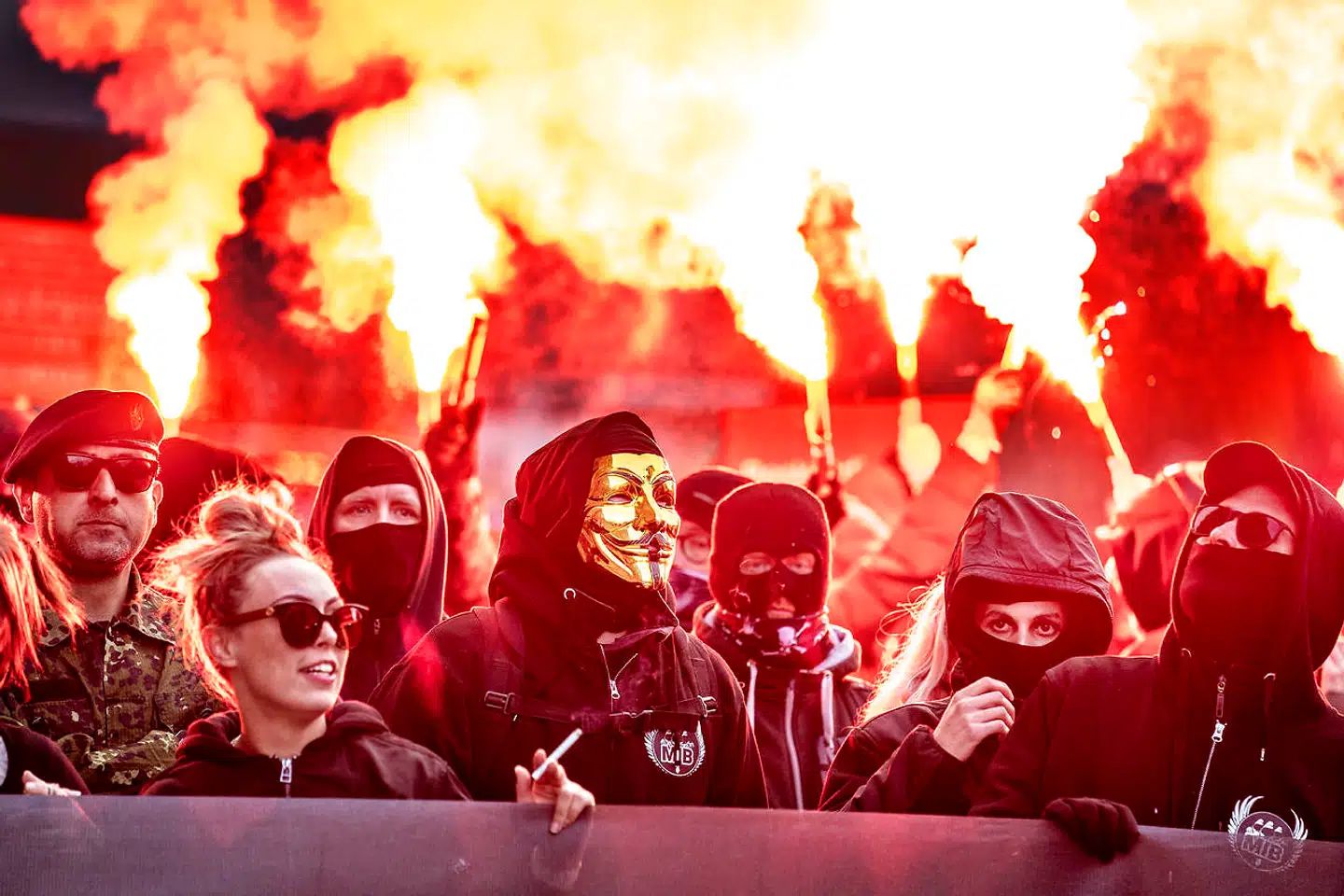 Men In Black demonstrerer i Aalborg lørdag den 8. maj 2021.