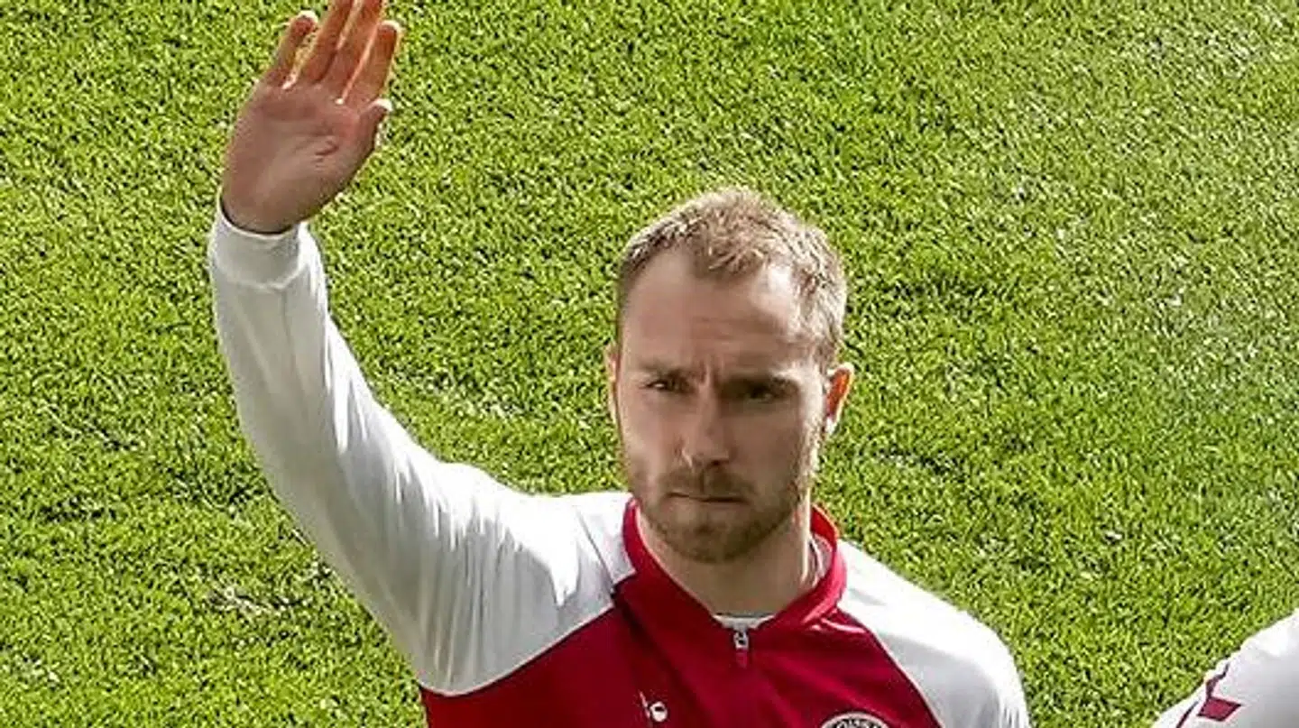 Christian Eriksen inden kampen mod Finland.