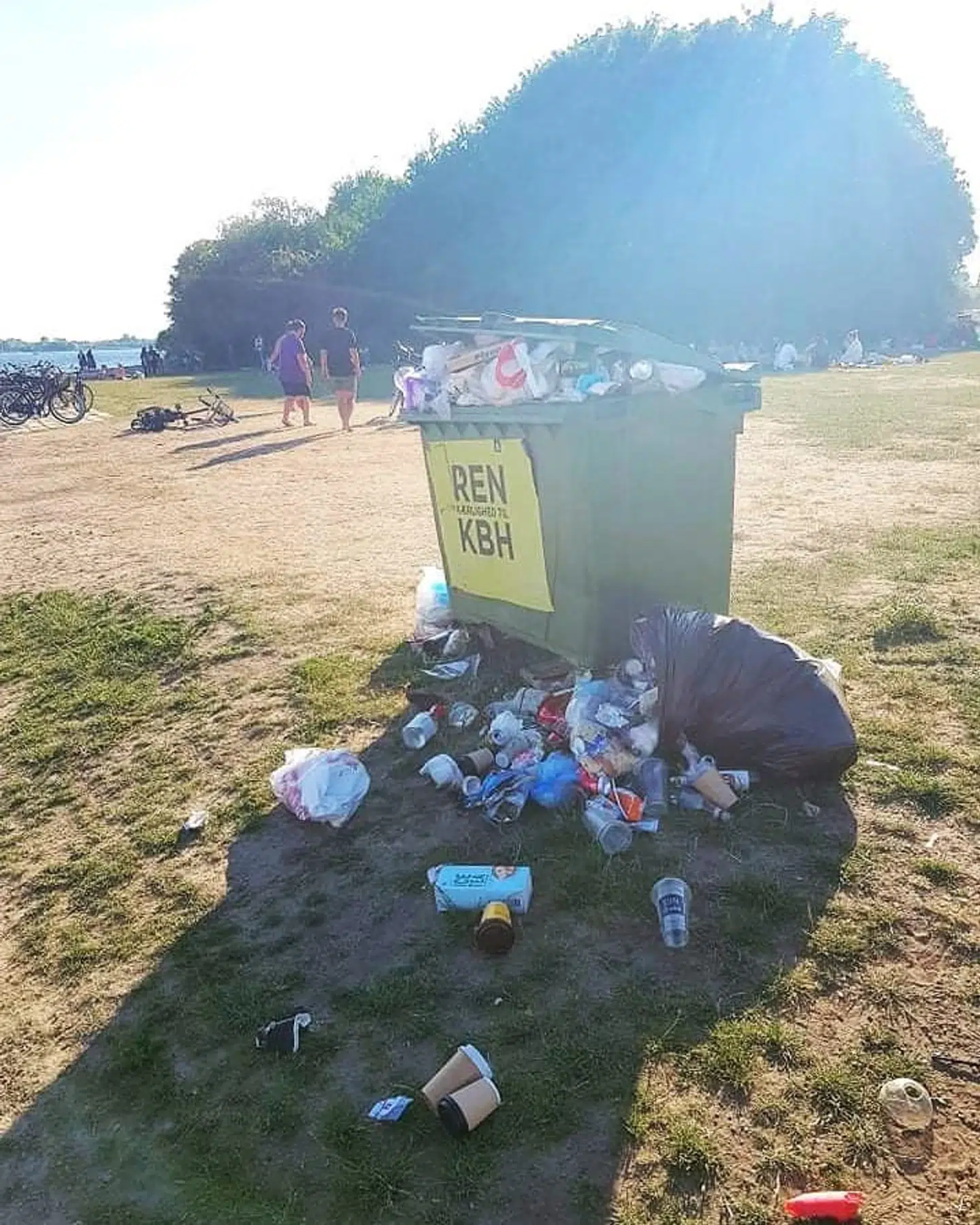 Allerede dagen efter åbningen af den nyes strand i Valbyparken, så der sådan ud.