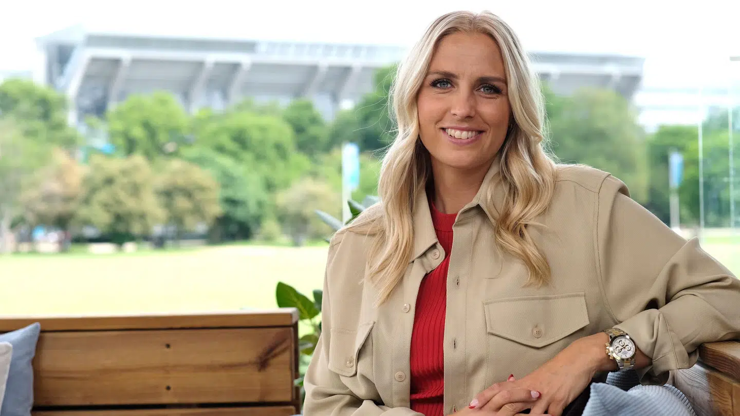 Josefine Høgh i DR's EM-studie i Fælledparken i København.