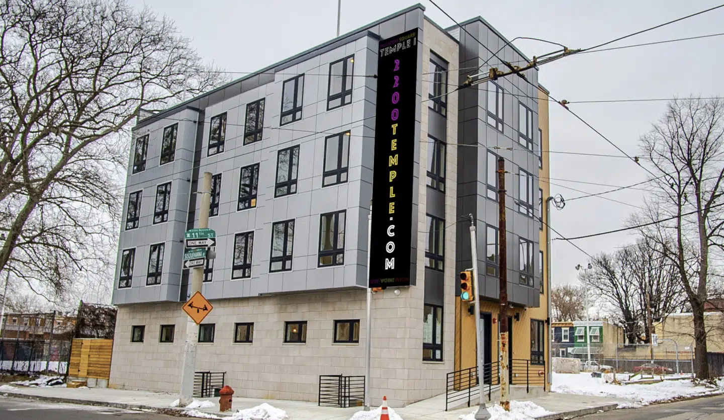 Her ses NYCE-ejendommen 'Temple', der ligger i nærheden af Temple University i Philadelphia. Lige nu udvikler Philip Michael på fase 2 i campus-området.