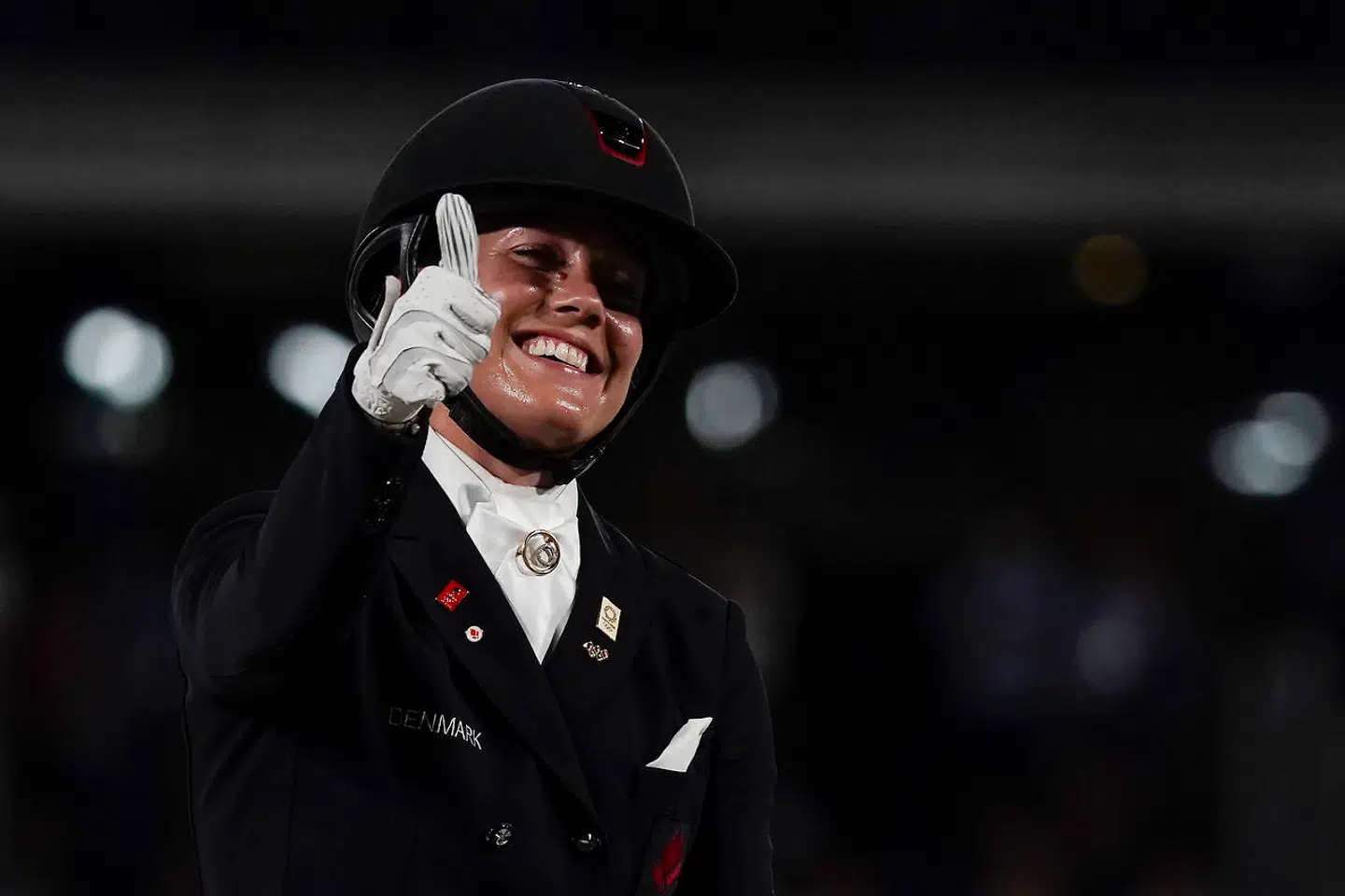 Cathrine Dufour og hesten Bohemian red til 81,056 procent, da de i weekenden repræsenterede Danmark ved OL. Det sendte dem direkte videre til finalen.