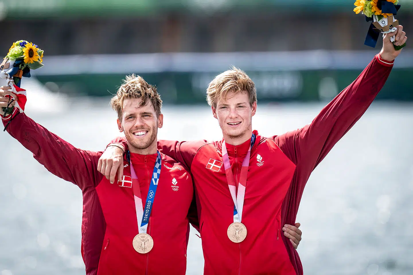 Toer uden styrmand, finale mænd: Joachim Sutton og Frederic Sebastian Vystavel vinder bronze til OL i Tokyo, torsdag den 29 juli 2021.. (Foto: Liselotte Sabroe/Ritzau Scanpix)