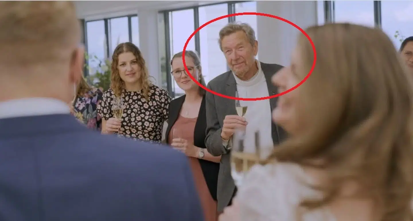 Michael Lundbergs far, Ole Rolf Lassen, ved bryllupsfesten.