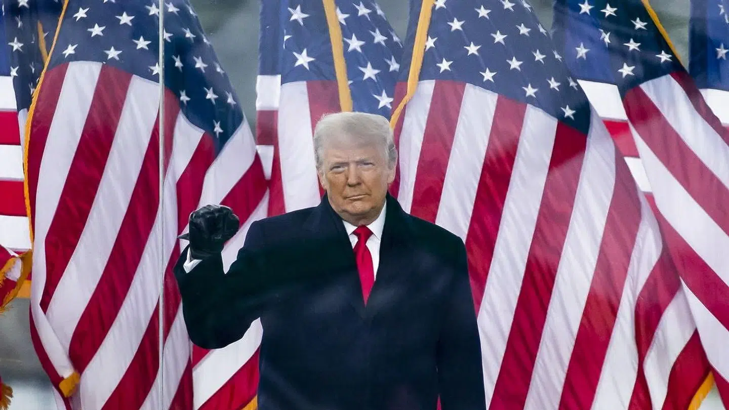 Tidligere præsident Donald Trump til støttearrangement ved Det Hvide Hus i Washington i januar 2021.