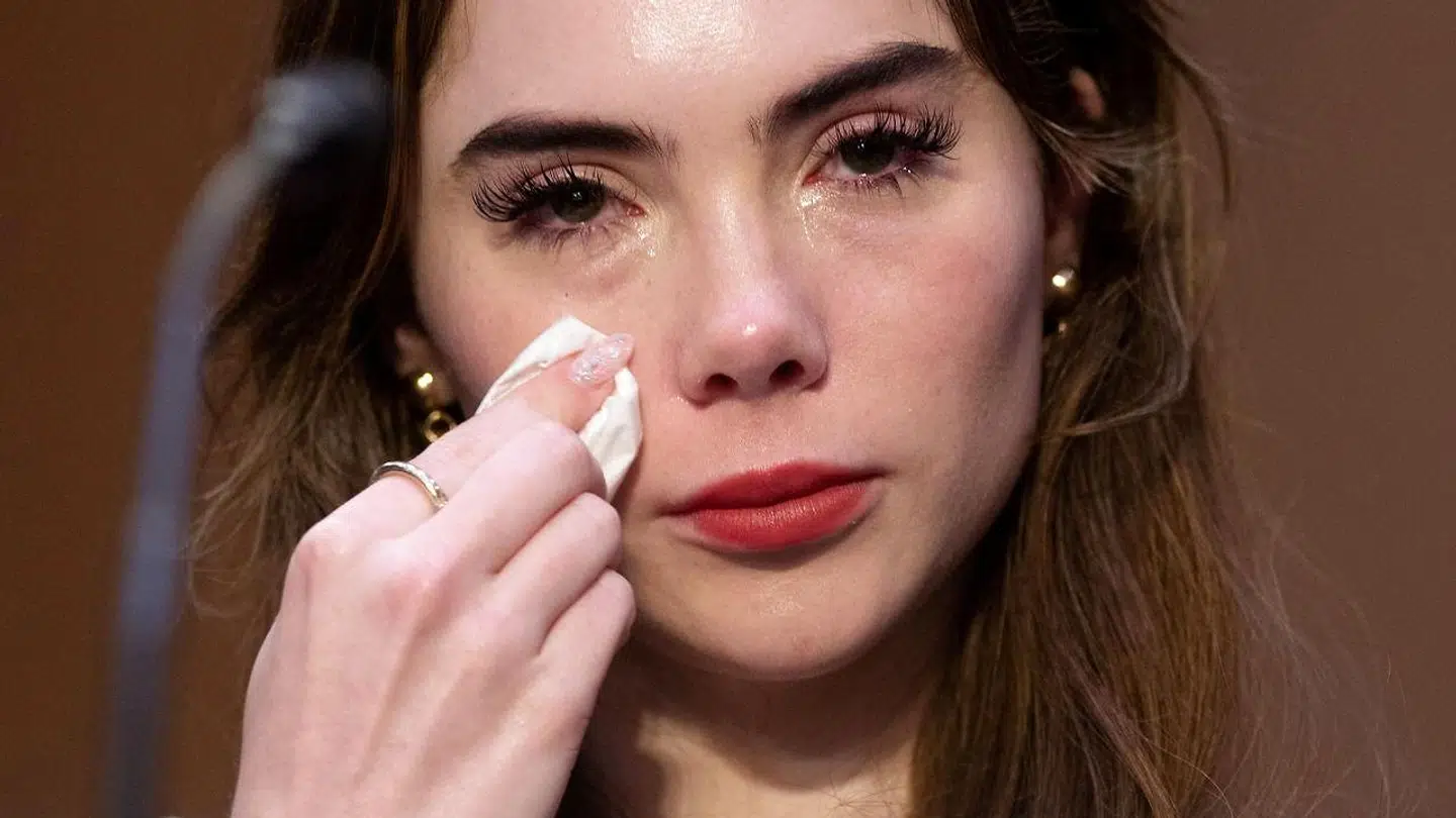 McKayla Maroney kunne ikke holde tårerne tilbage, da hun skulle give sin forklaring.