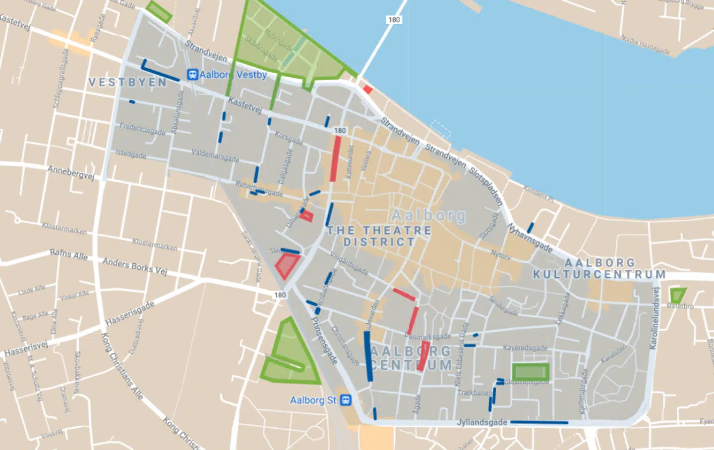 Parkeringsoverblik over Aalborg.