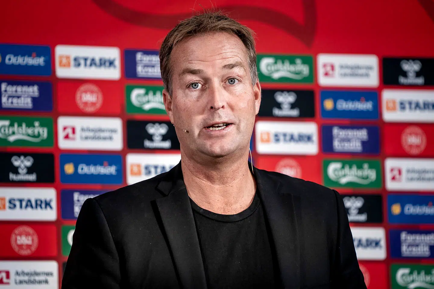 Kasper Hjulmand udtager landsholdet til kampene mod Moldova og Østrig. København, mandag den 27. september 2021.. (Foto: Liselotte Sabroe/Ritzau Scanpix)
