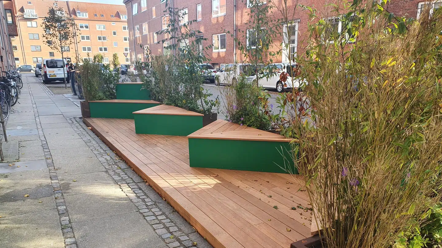 Sådan ser det nye byrum ud på Willemoesgade.