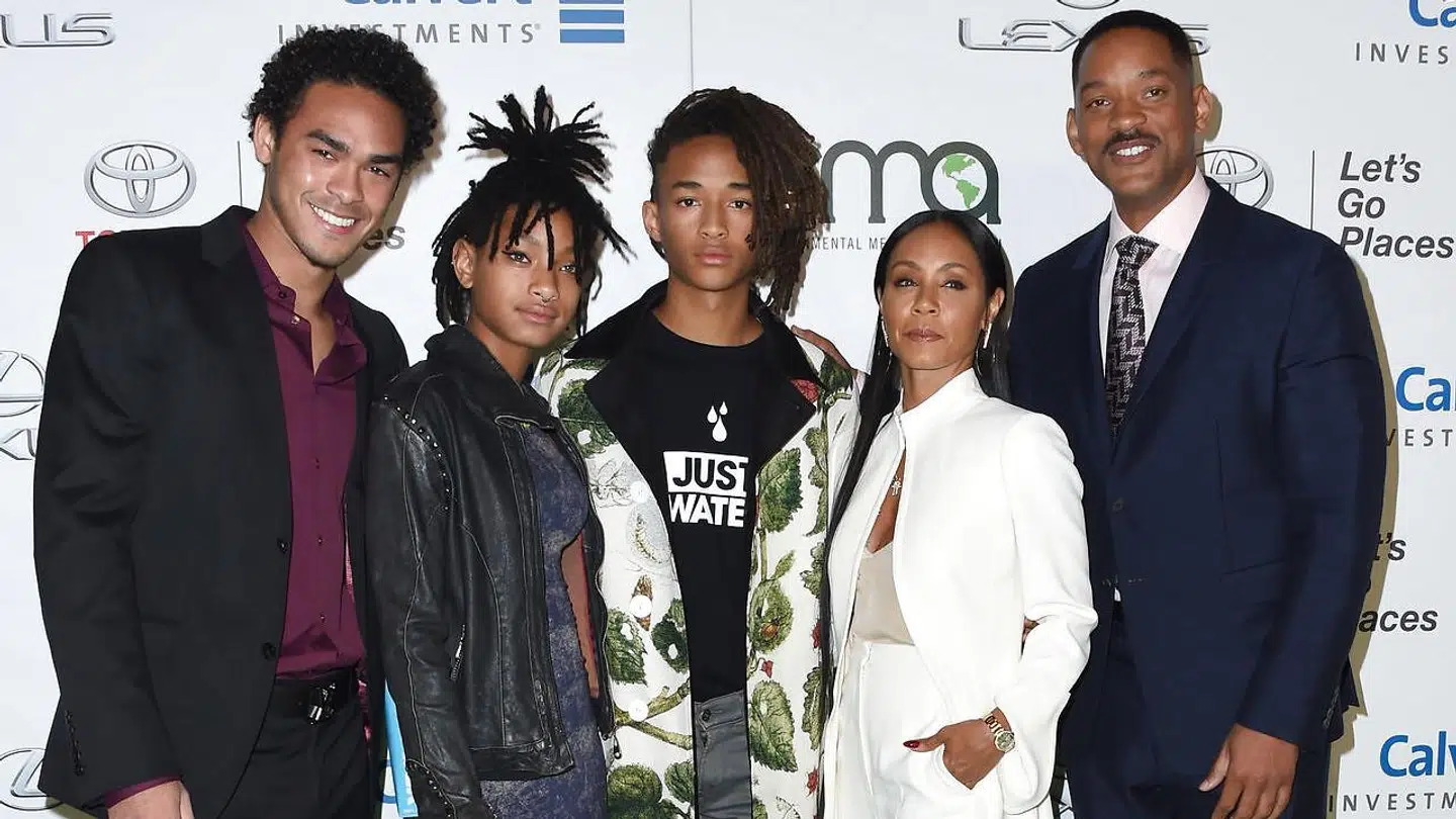 Smith-familien. Fra venstre: Trey Smith, Willow Smith, Jaden Smith, Jada Pinkett-Smith og Will Smith.