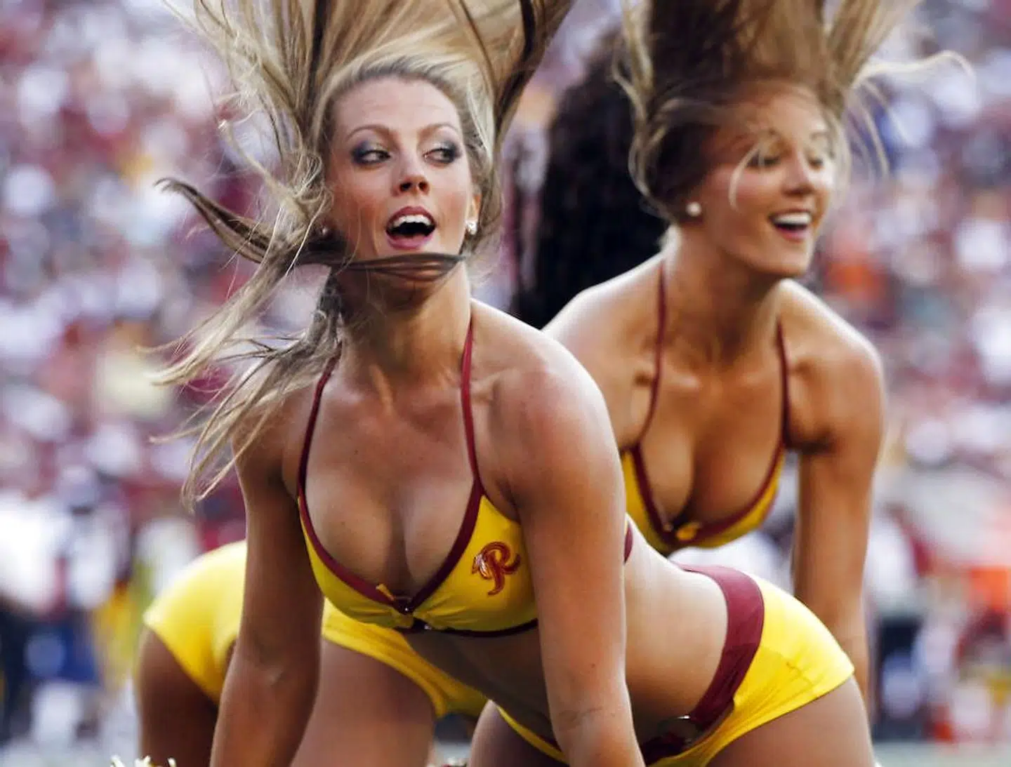 Cheerleaders for det, der frem til 2020 hed Washington Redskins.