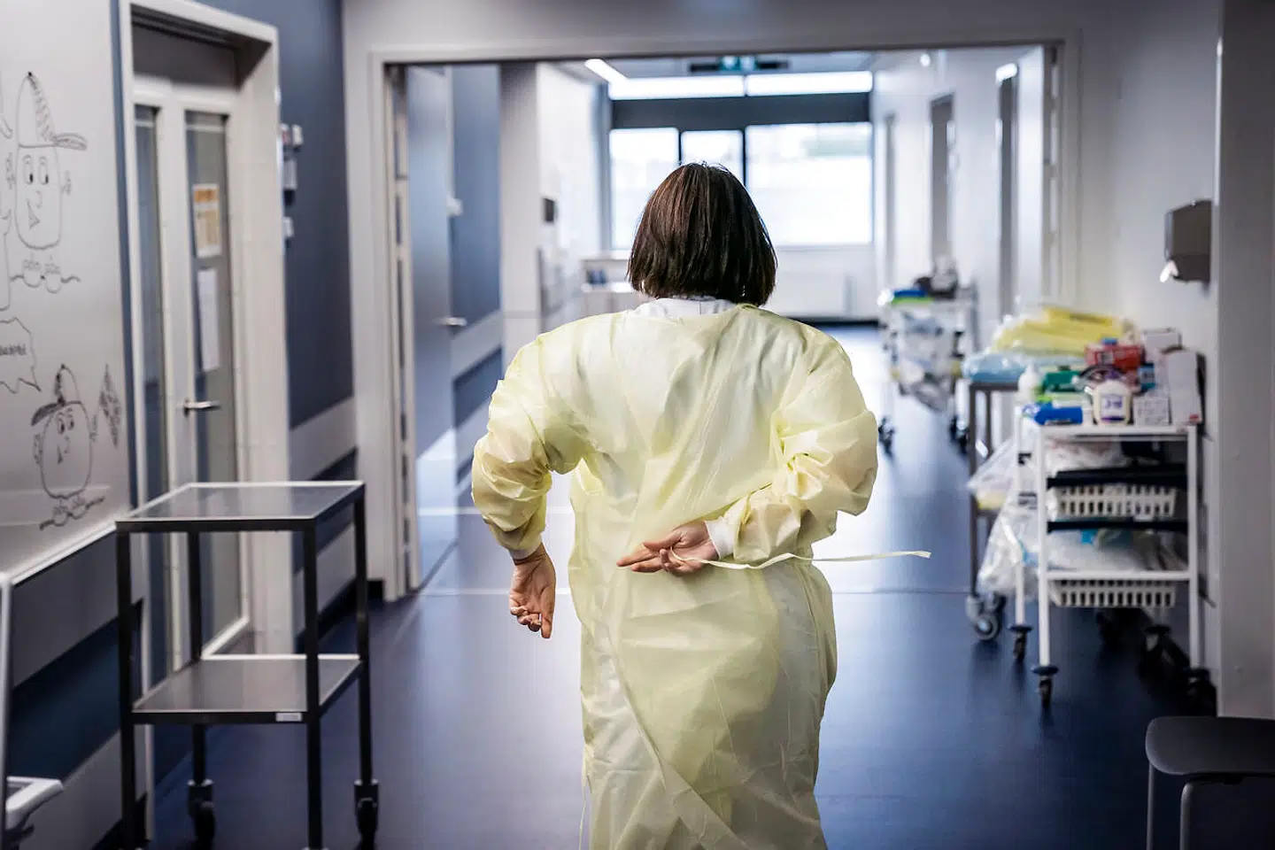 Arkivfoto. Covid-19-afsnit på Slagelse Sygehus.