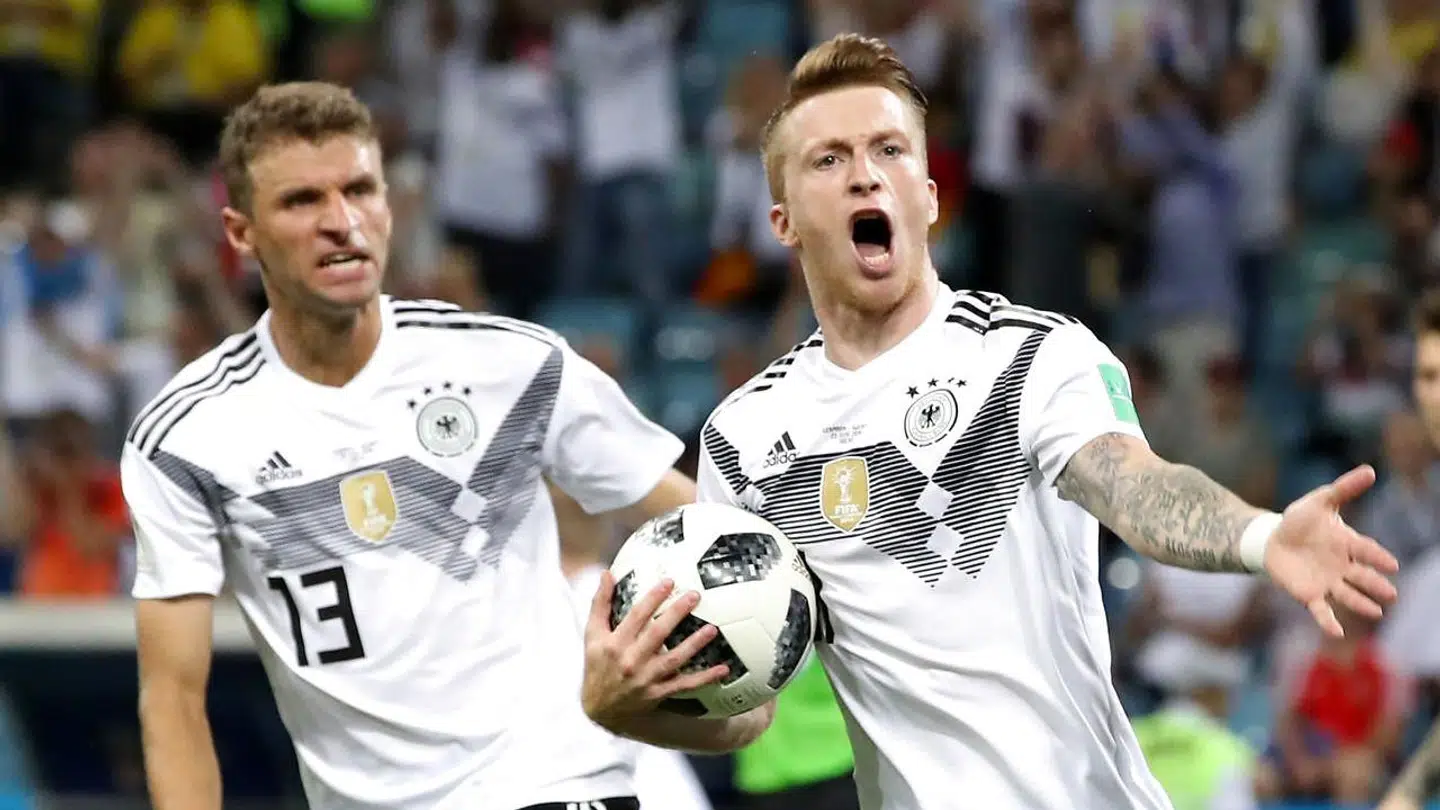 Marco Reus udlignede for Tyskland i starten af anden halvleg. REUTERS/Francois Lenoir