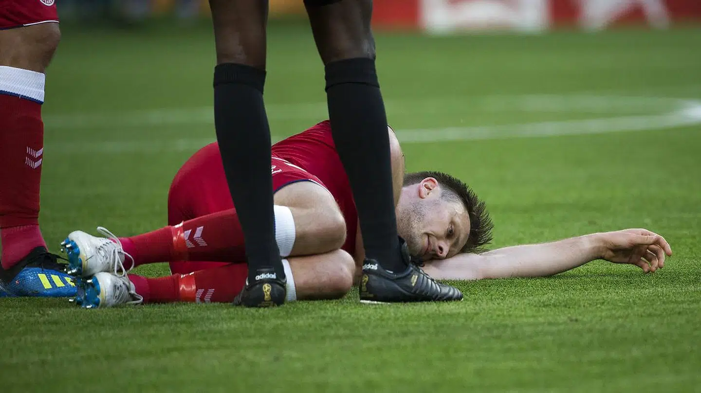 William Kvist måtte udgå efter 35 minutter med en skade i VM-kampen mellem Danmark og Peru.