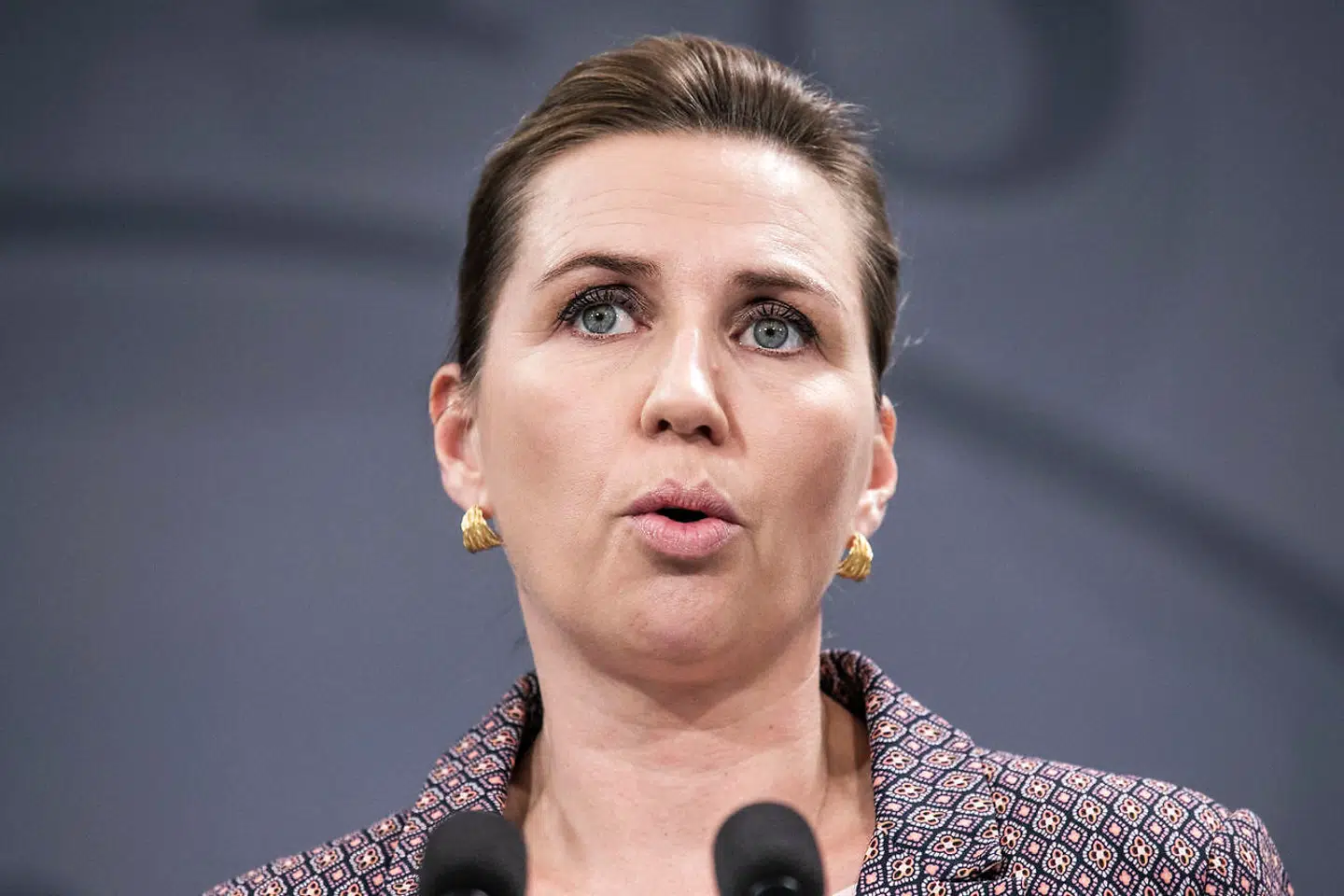 Statsminister Mette Frederiksen holder pressemøde om corona situationen i Spejlsalen mandag den 8. november 2021.. (Foto: Ólafur Steinar Rye Gestsson/Ritzau Scanpix)