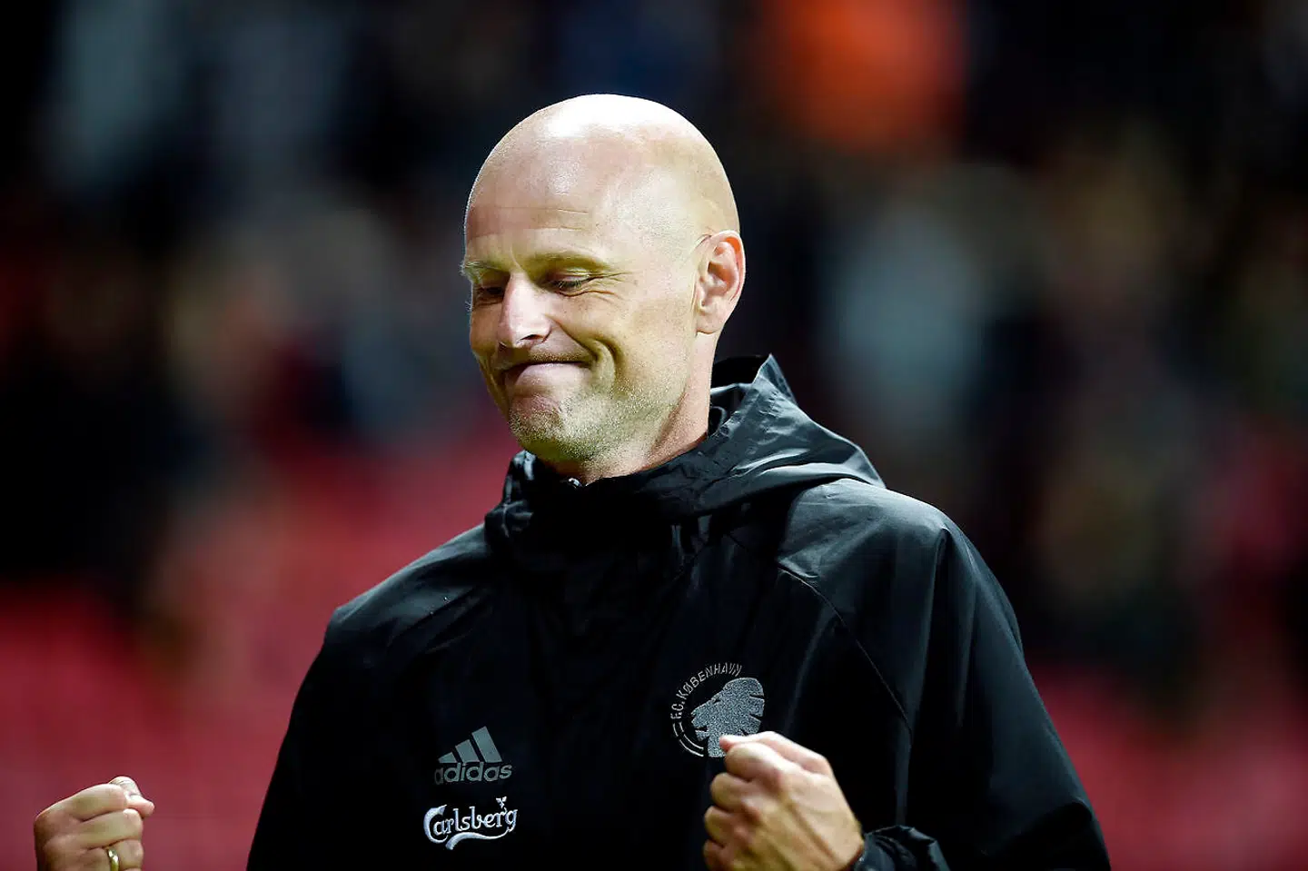 Ståle Solbakken var i hopla efter FCKøs sejr over Hobro IK.