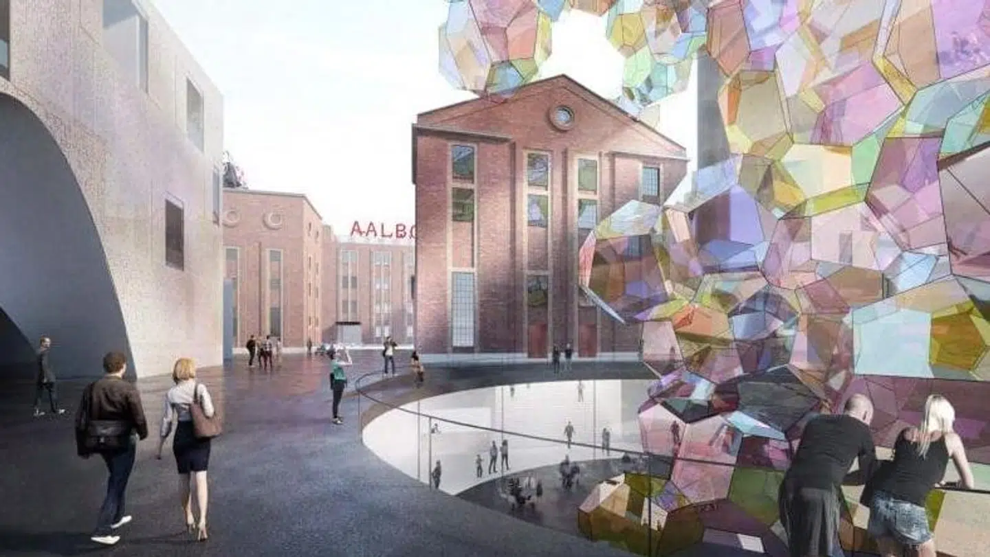 Skitse som viser blandt andet Tomas Saracenos værk, Cloud City, der skulle være det internationale trækplaster for området.