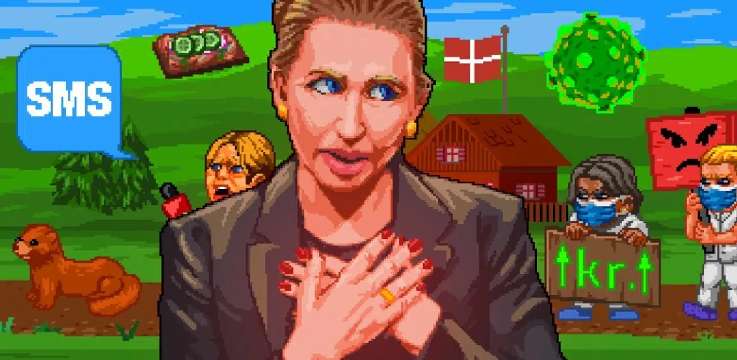 Forsiden af iPhone-spillet »Slette Mette«.