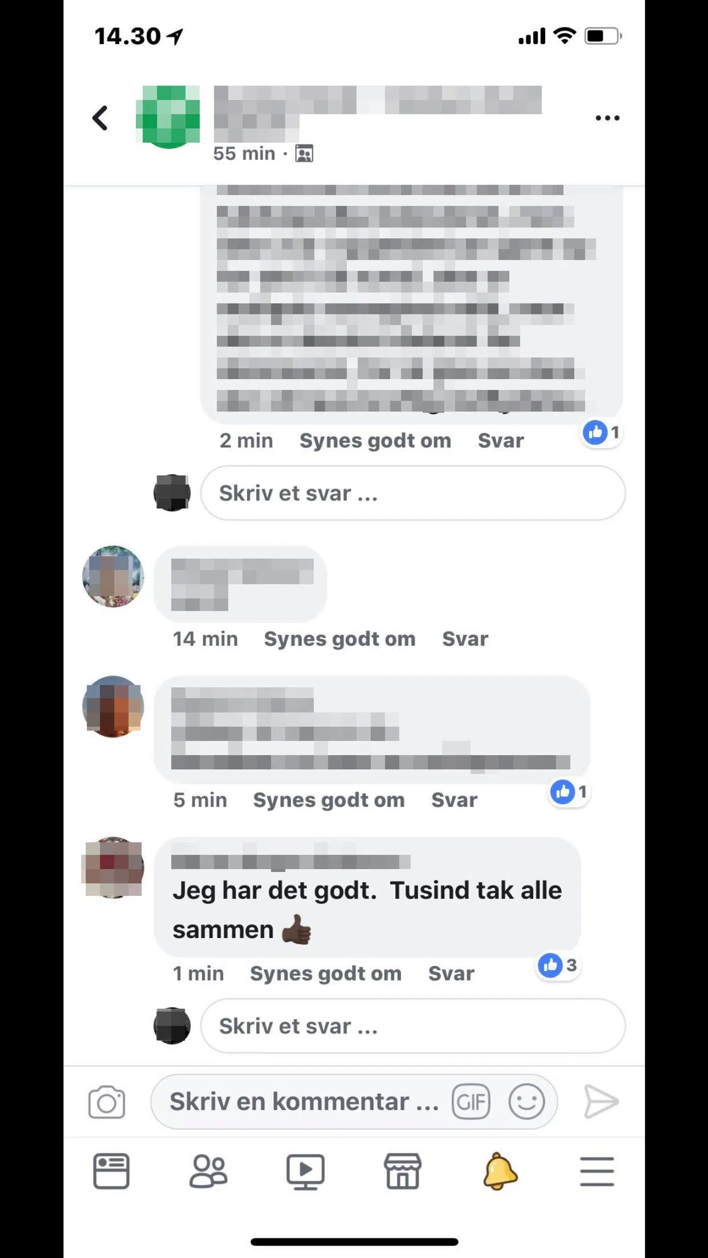 I bunden af billedet kan man se taxichaufførens besked, hvor han forsikrer, at han er 'okay'.