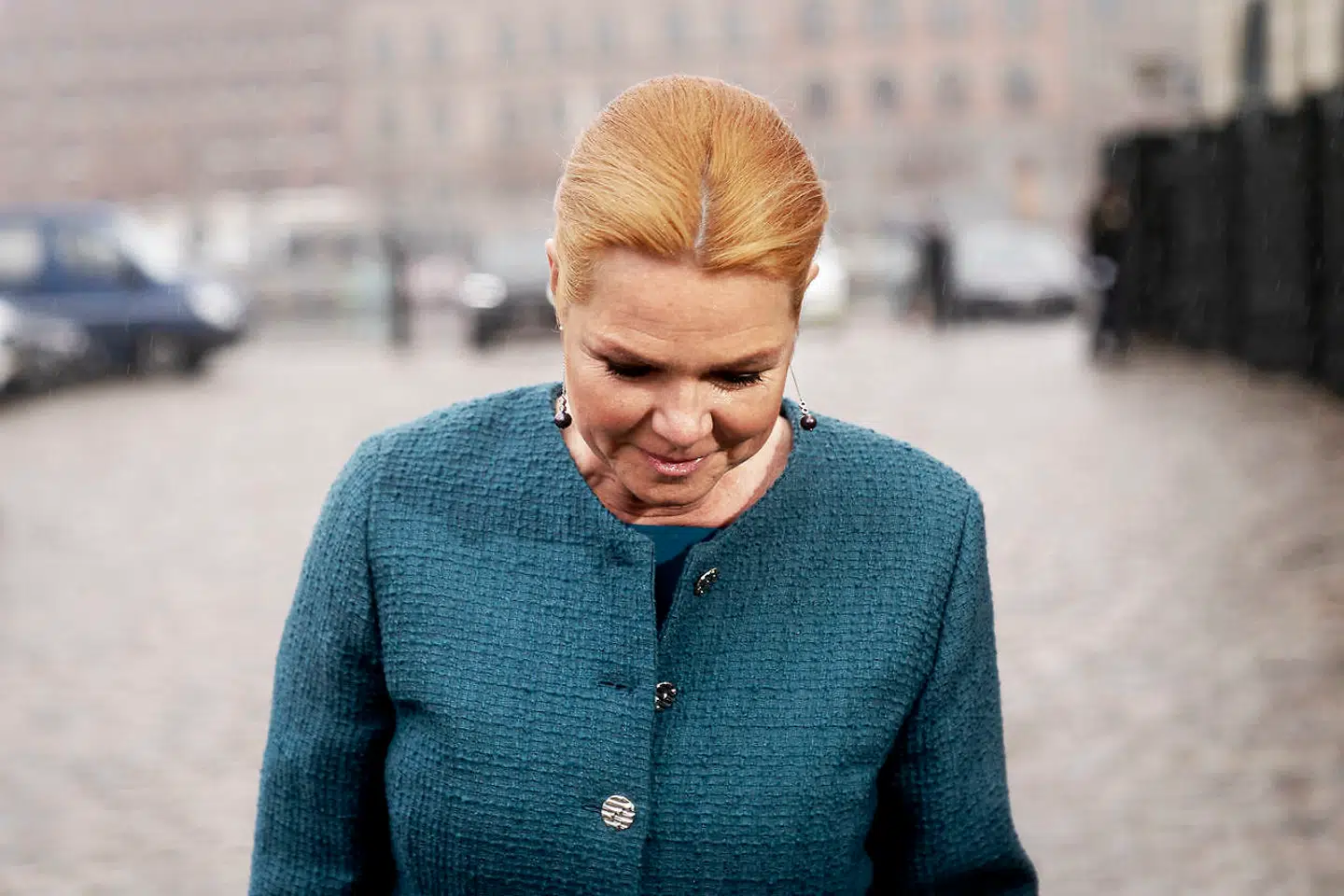 Inger Støjbergs dom rokker ikke ved hendes valgbarhed, mener Peter Skaarup. På billedet ses Inger Støjberg efter domafsigelsen i Eigtveds Pakhus i København, 13. december 2021. Rigsretten idømte Støjberg ubetinget fængselsstraf i 60 dage.
