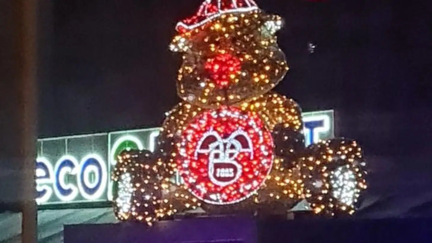 Her ses bamsen på sin tidligere placering på Østre Allé.