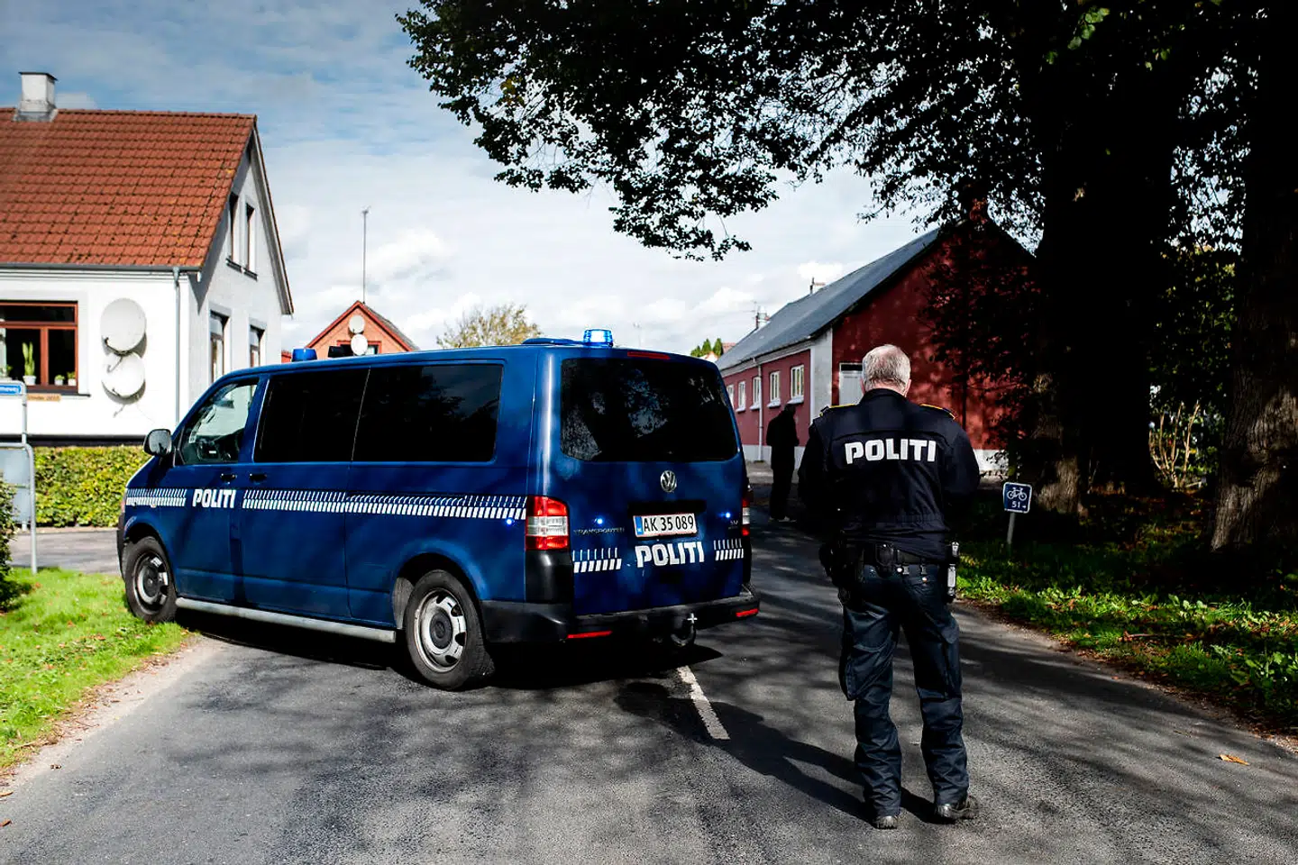 Politiet er tilstede i den fynske by Espe lørdag den 29. september 2018. . (Foto: Sophia Juliane Lydolph/Ritzau Scanpix)