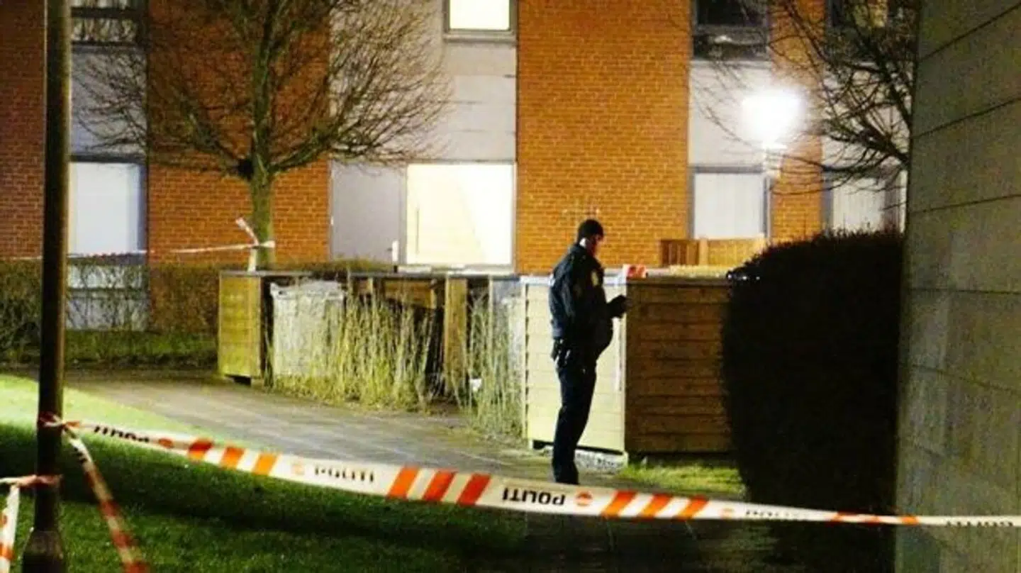 Arkivfoto: Politiet arbejder på gerningsstedet efter skuddrabet i Tilst. (Foto: Presse-Fotos.dk/Ritzau Scanpix)