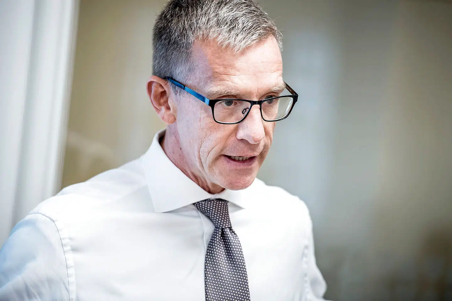 Direktør for ATP Christian Hyldahl præsenterer ATPs halvårsregnskab for 1. halvår 2018 på et pressemøde i København, onsdag den 29. august 2018. (Foto: Mads Claus Rasmussen/Ritzau Scanpix)