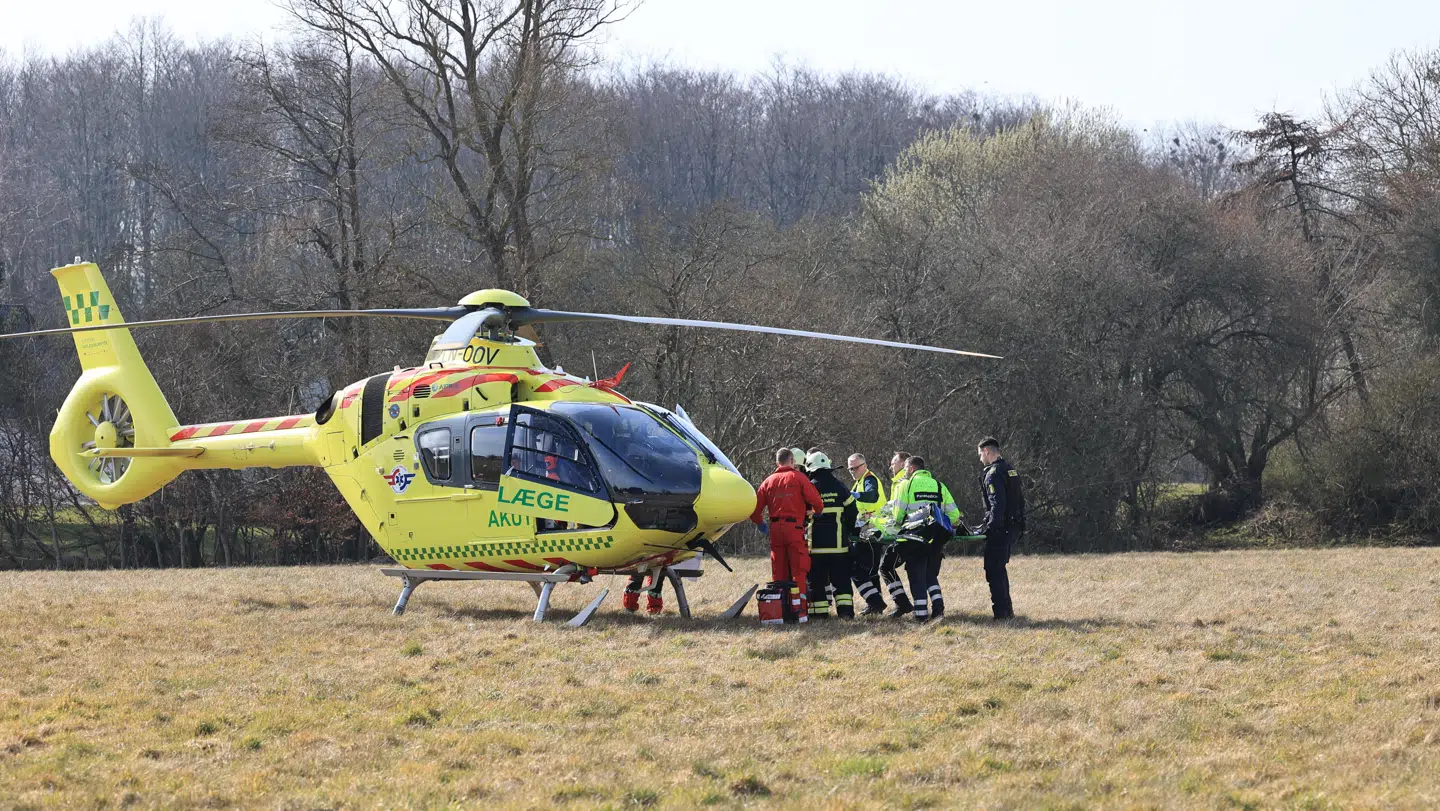 Helikopteren har fragtet den 12-årige dreng til Rigshospitalet