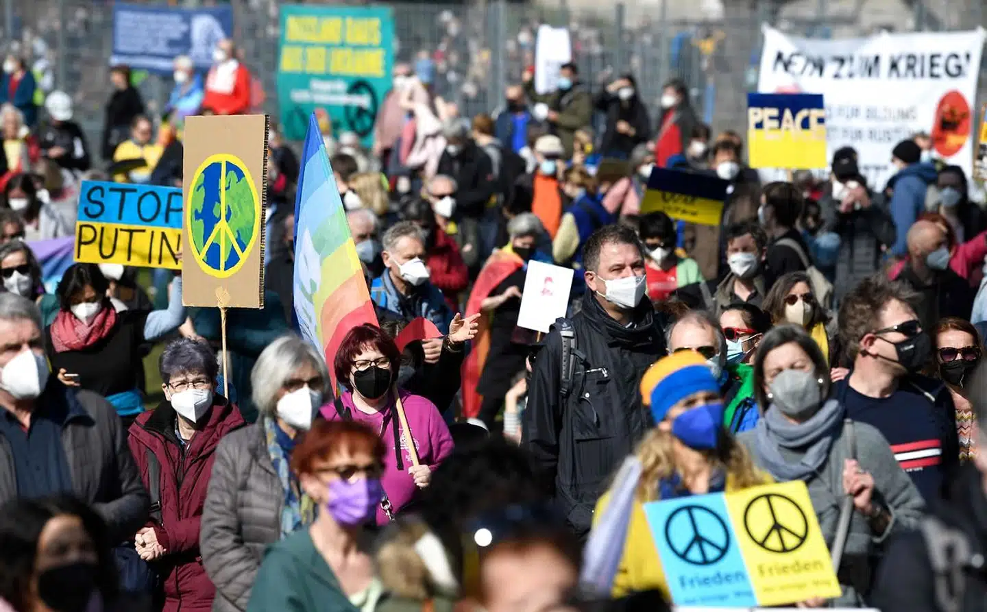 I den nærtliggende by Stuttgart har der været demonstrationer til støtte for Ukraine.