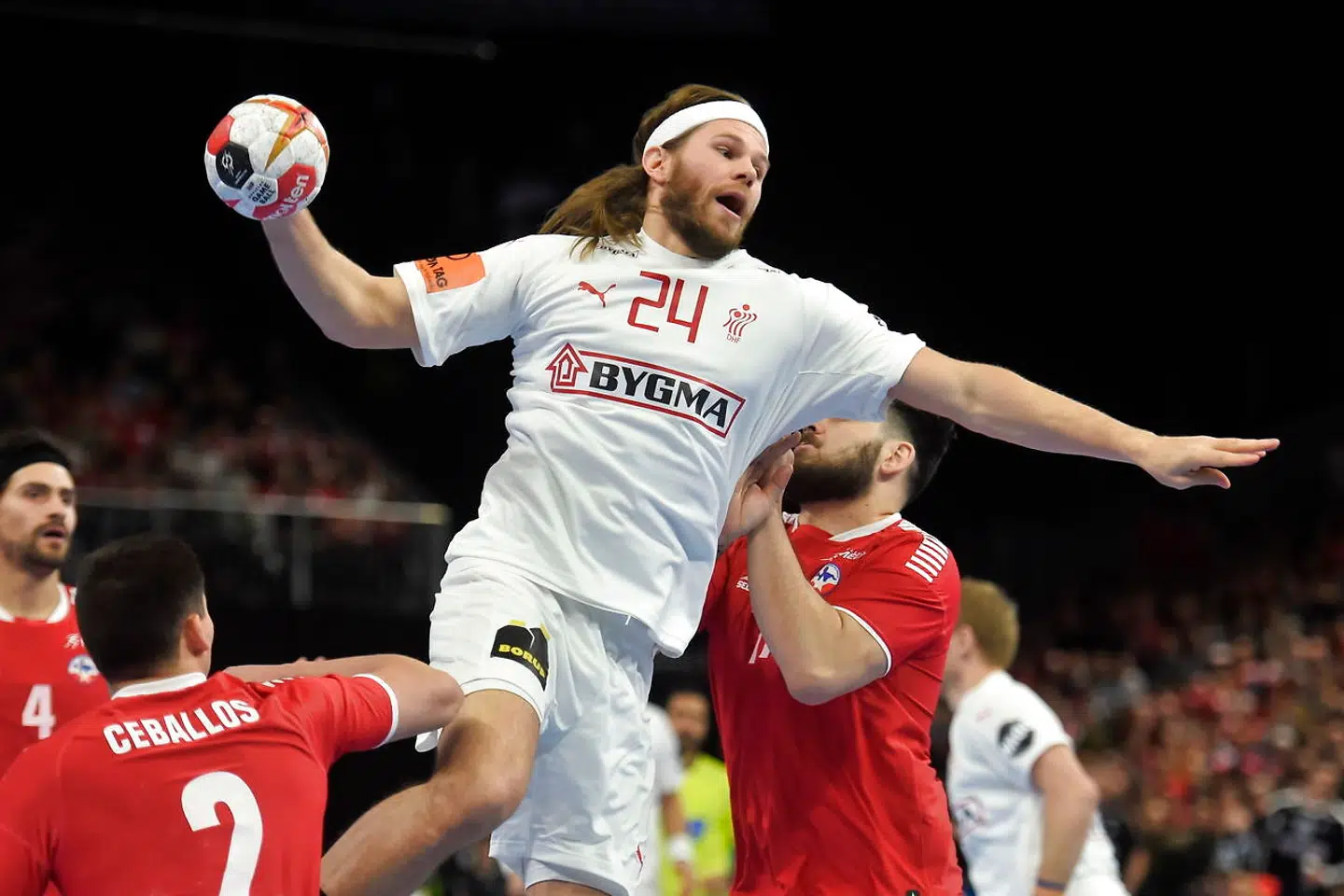 Denmark vs. Chile. World Cup Group C Handball match at Royal Arena in Copenhagen, Denmark, Thursday january 10th. 2019.