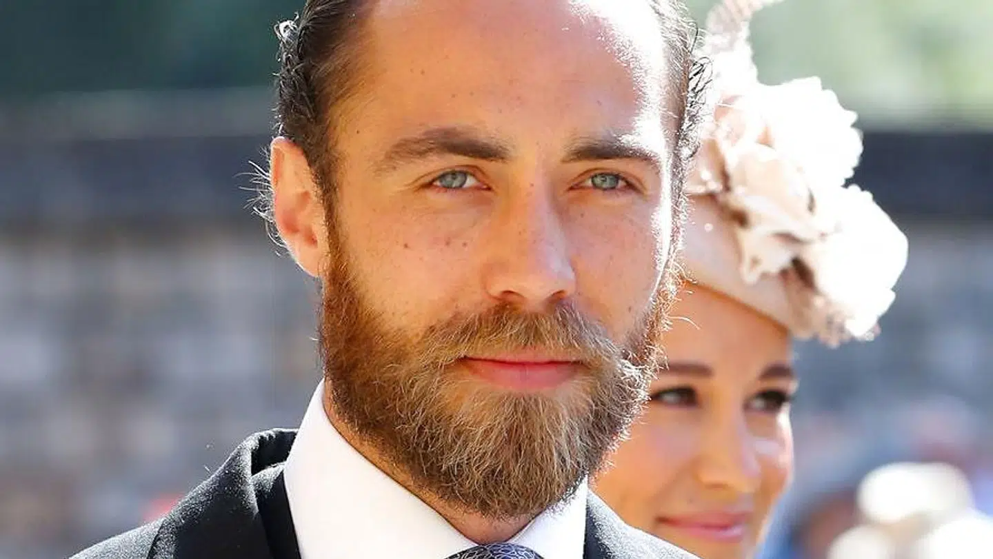James Middleton. Her ses han ankomme til 'St George's Chapel' i forbindelse med Prins Harry og Meghan Markles bryllup 19. maj 2018.