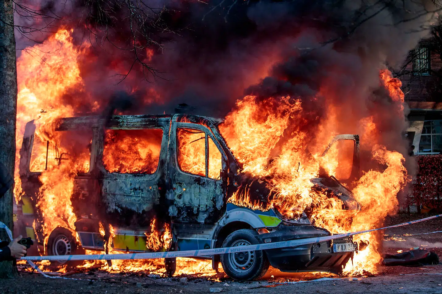 Voldsomme scener udspiller sig. Her i svenske Örebro.