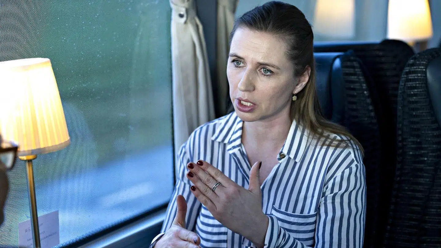 Mette Frederiksen i Socialdemokratiets kampagnebus. Tirsdag den 19. februar 2019.