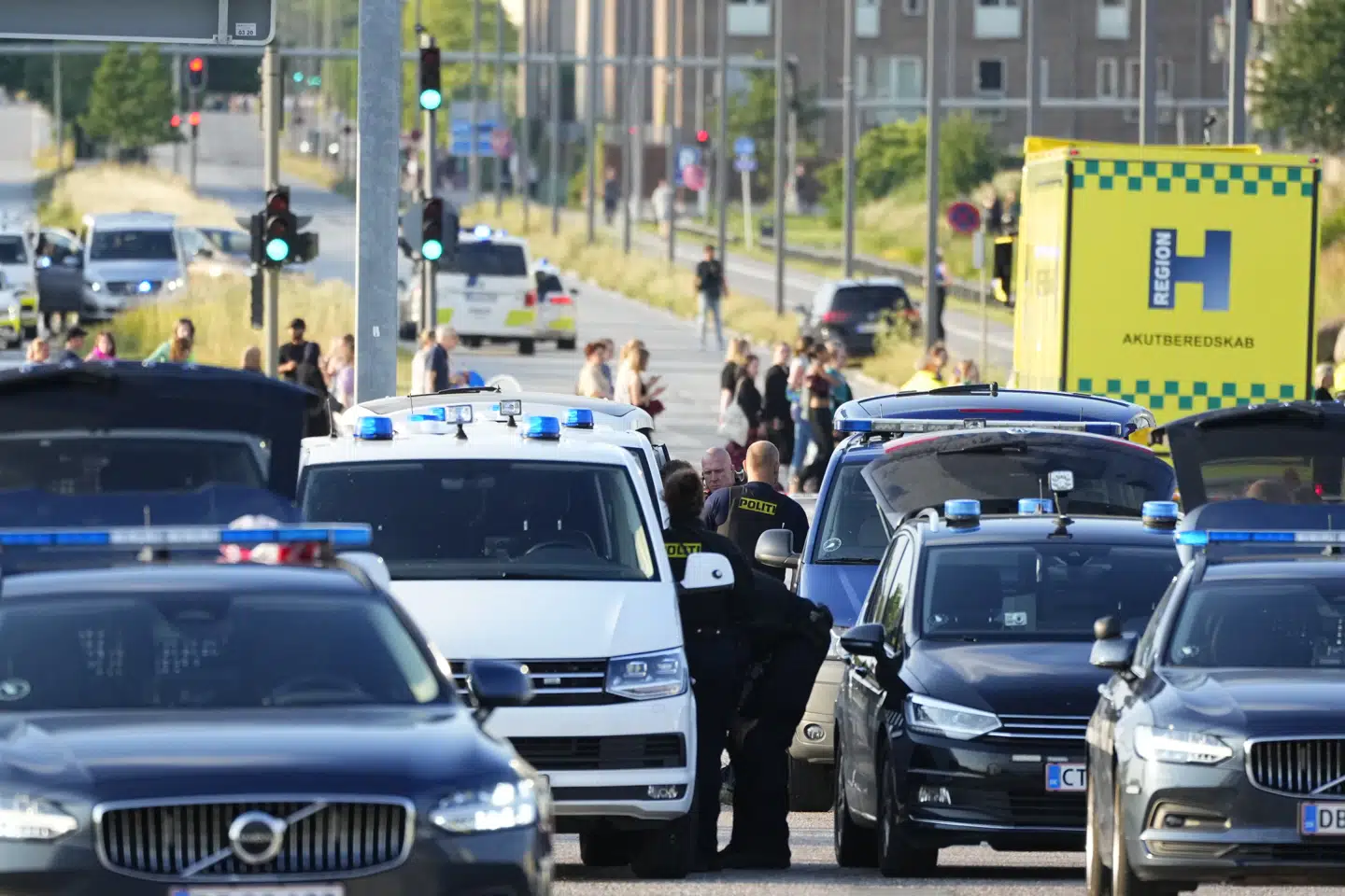 Fields shopping center in Copenhagen, Denmark, Sunday July 3, 2022. Several have been shot in Fields shopping center in Copenhagen and one person has been arrested. The police will hold a press conference at 20.45.. (Foto: Claus Bech/Ritzau Scanpix)