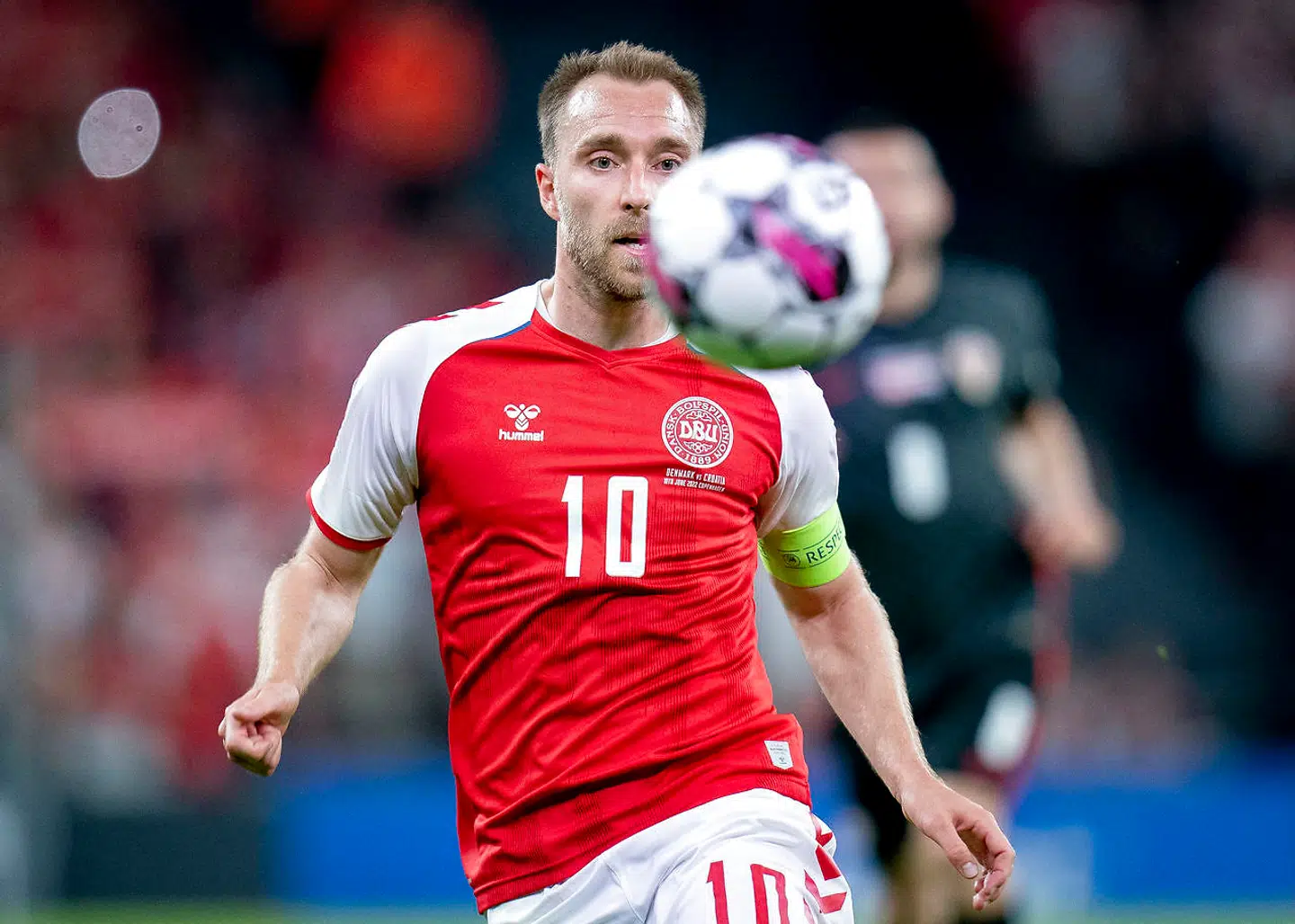 Christian Eriksen under UEFA Nations League kampen mellem Danmark - Kroatien i Parken, fredag den 10 juni 2022. (Foto: Liselotte Sabroe/Ritzau Scanpix)