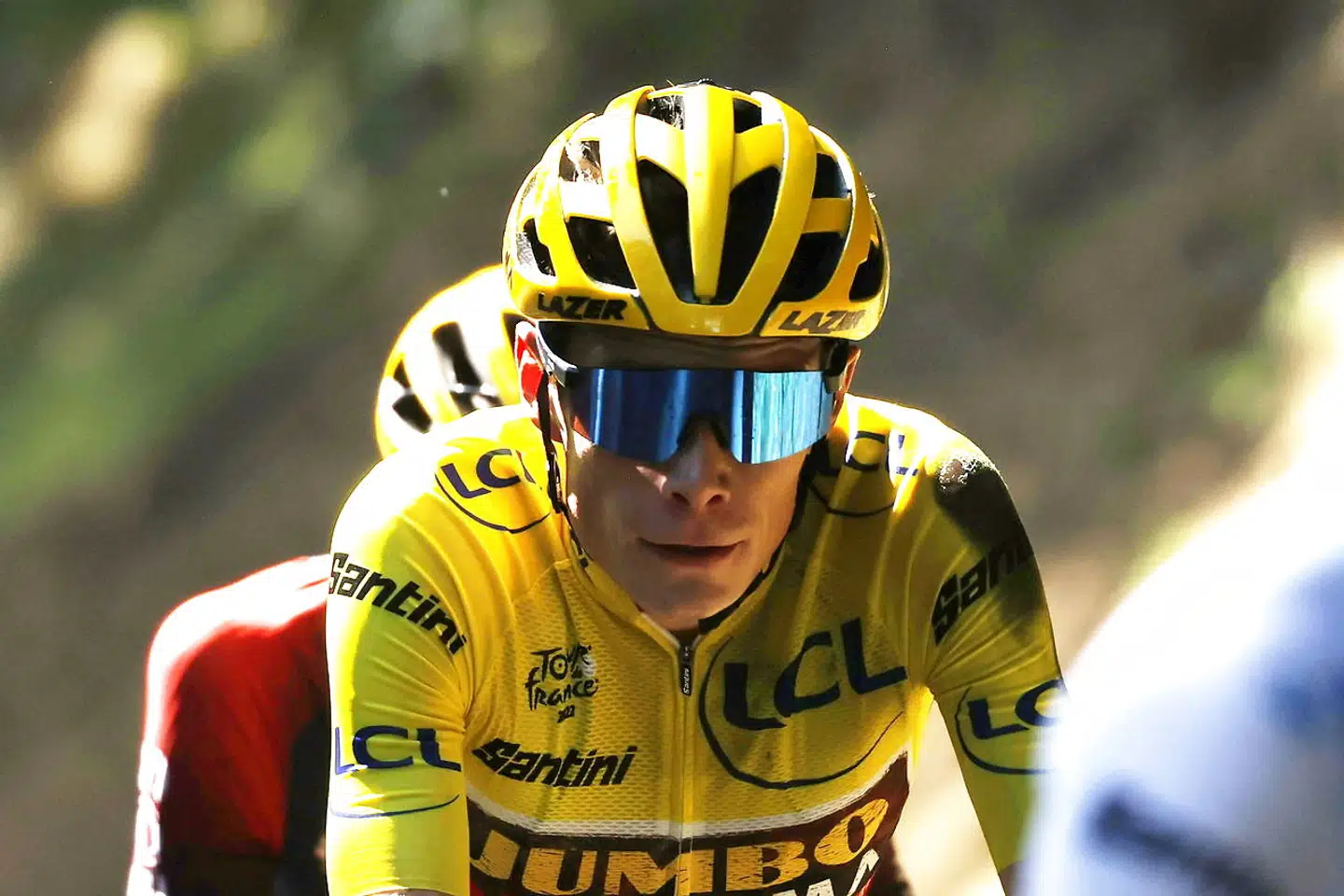 The Yellow Jersey Danish rider Jonas Vingegaard of Jumbo Visma in action during the 15th stage of the Tour de France 2022 over 202.5km from Rodez to Carcassonne, France, 17 July 2022. EPA/YOAN VALAT