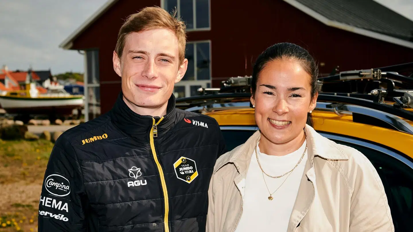 Jonas Vingegaard og kæresten Trine Marie Hansen.