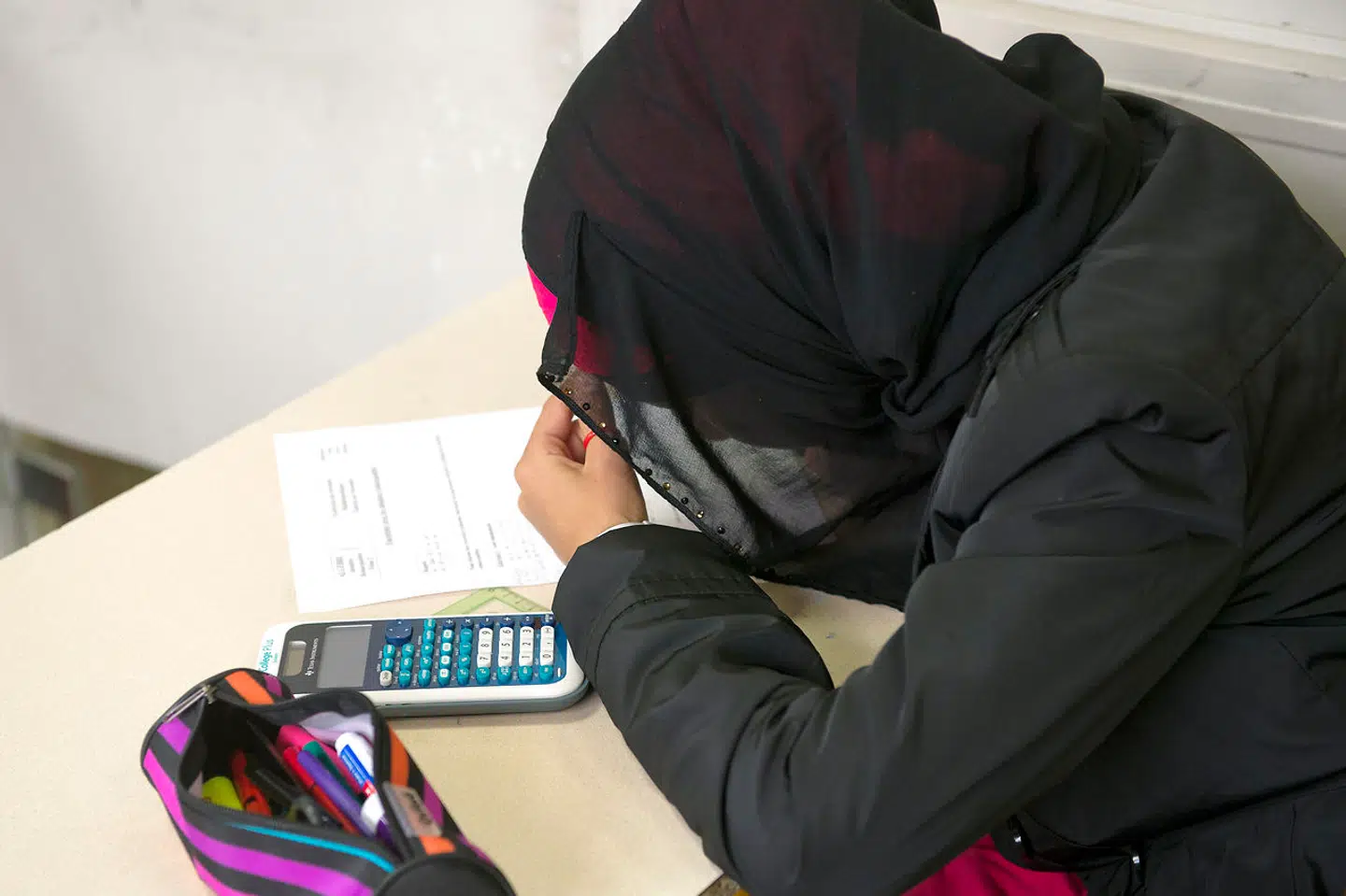 Billedet er taget på den muslimske La Reussite-skole uden for Paris.