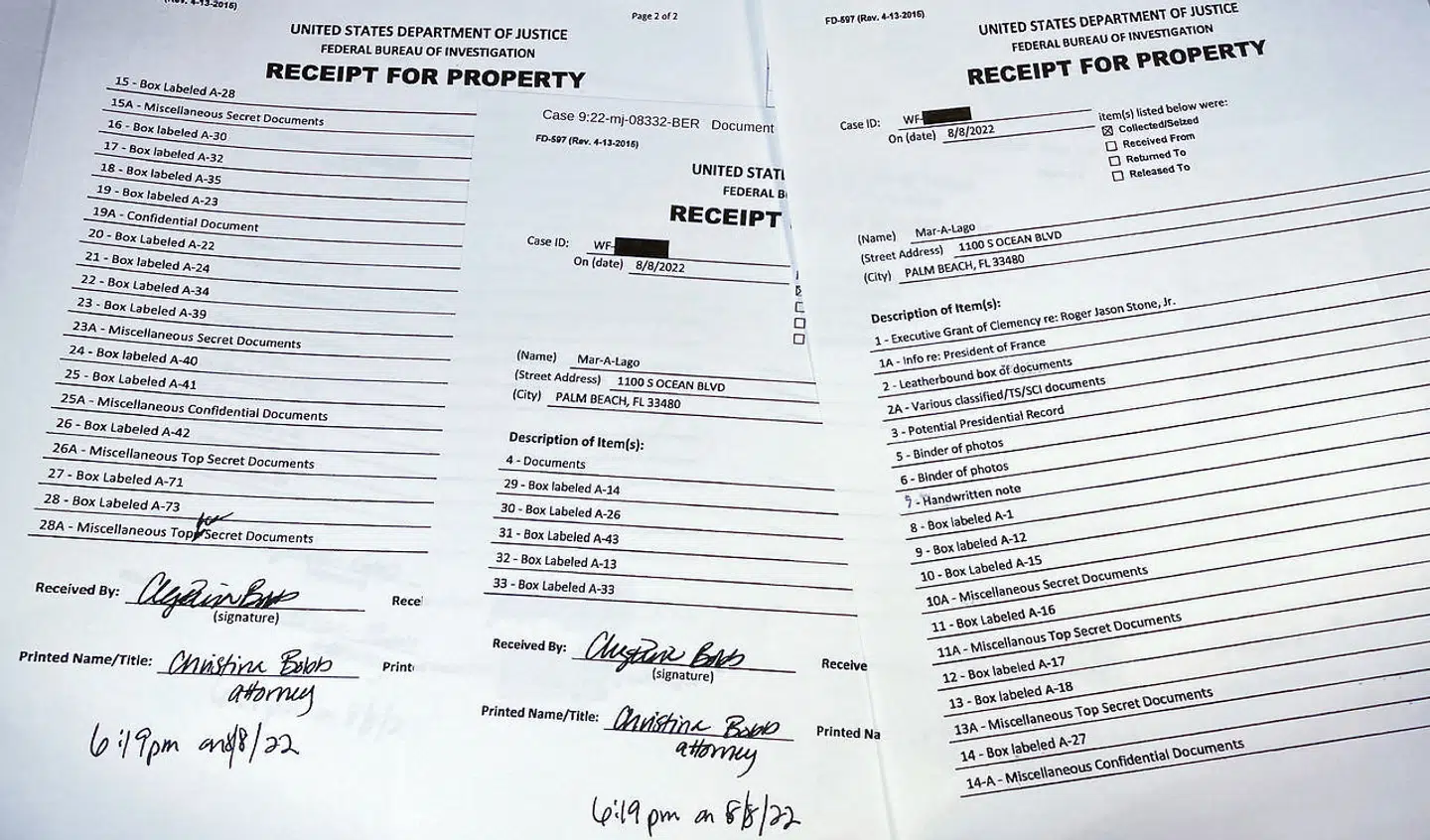 Her ses de frigivende dokumenter en række medier har set. Der er tre sider i alt.