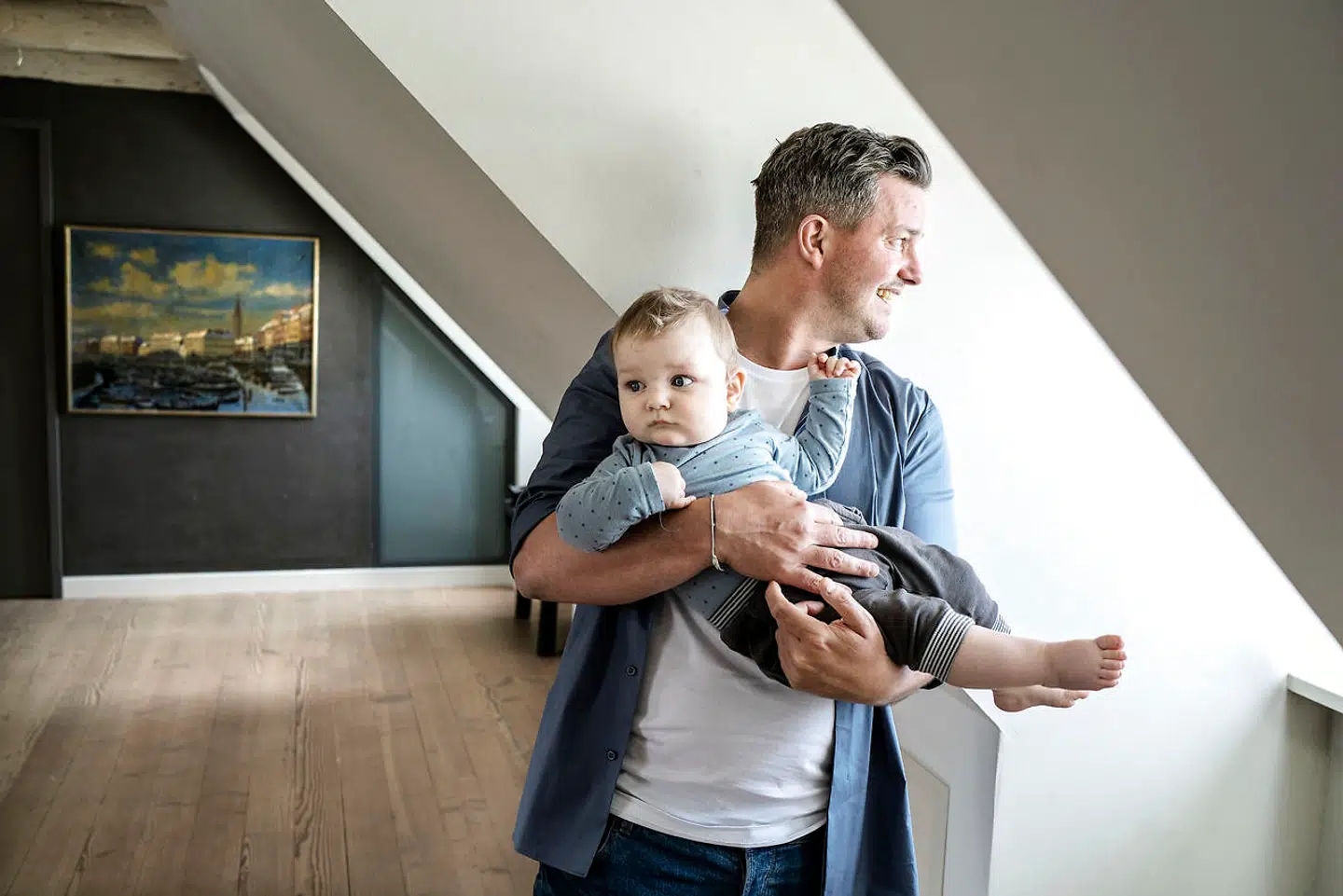 Jean Eric Von Baden og sønnen Ekko på otte måneder.