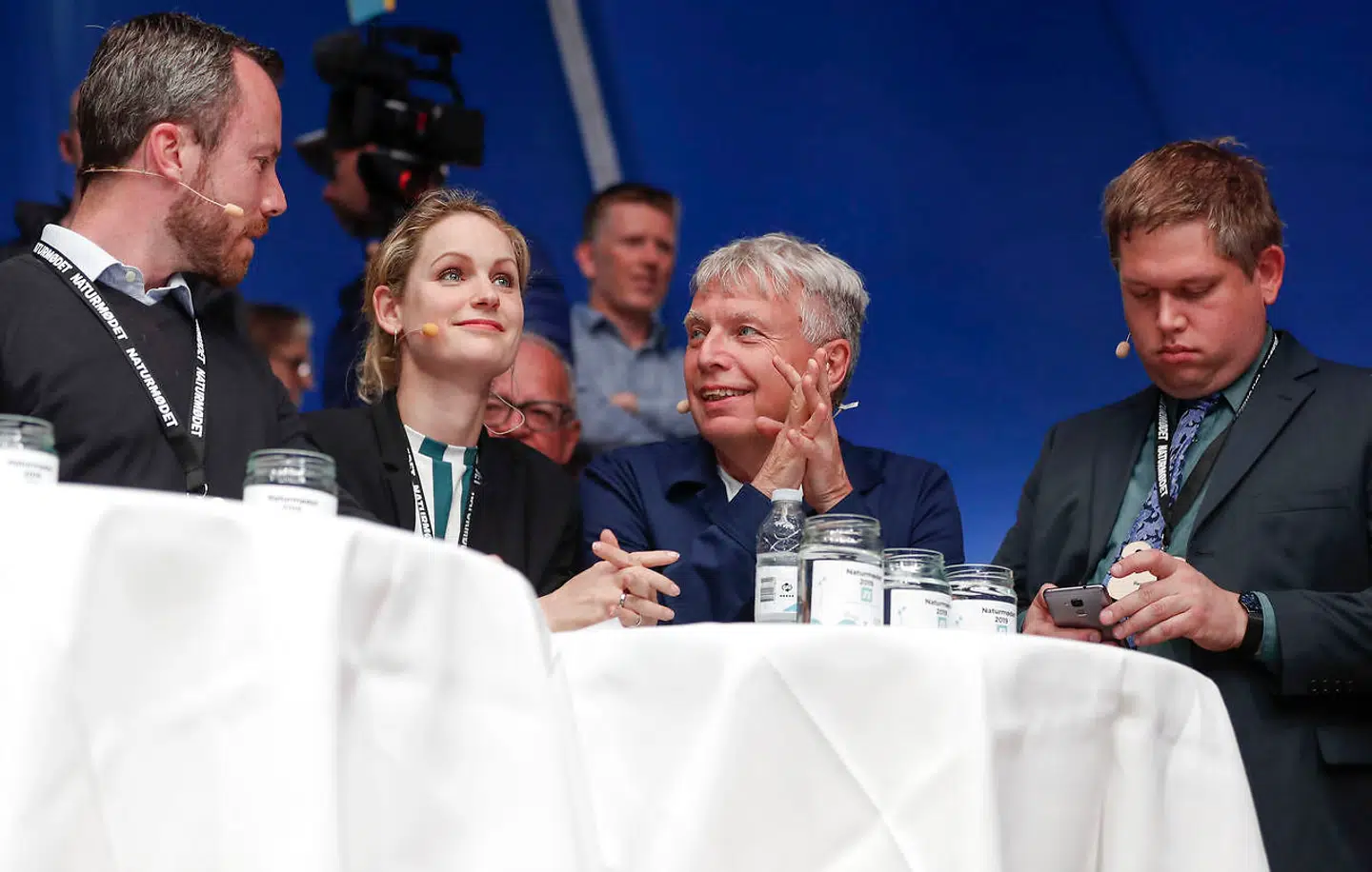 Indtil videre har det danske demokrati vist, at det kan håndtere en politiker som Rasmus Paludan fra Stram Kurs, mener Jonas Christoffersen, direktør ved Institut for Menneskerettigheder. Her får Rasmus Paludan taletid ved en partilederrunde i Hirtshals 23. maj 2019, sammen med Jakob Ellemann-Jensen (V), Pernille Skipper (EL) og Uffe Elbæk (Alt).