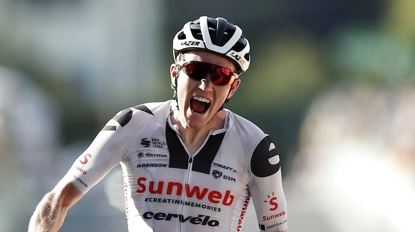 Søren Kragh Andersen under sin anden Tour-sejr i 2020. Der bliver ikke noget jubel under VM i Australien.