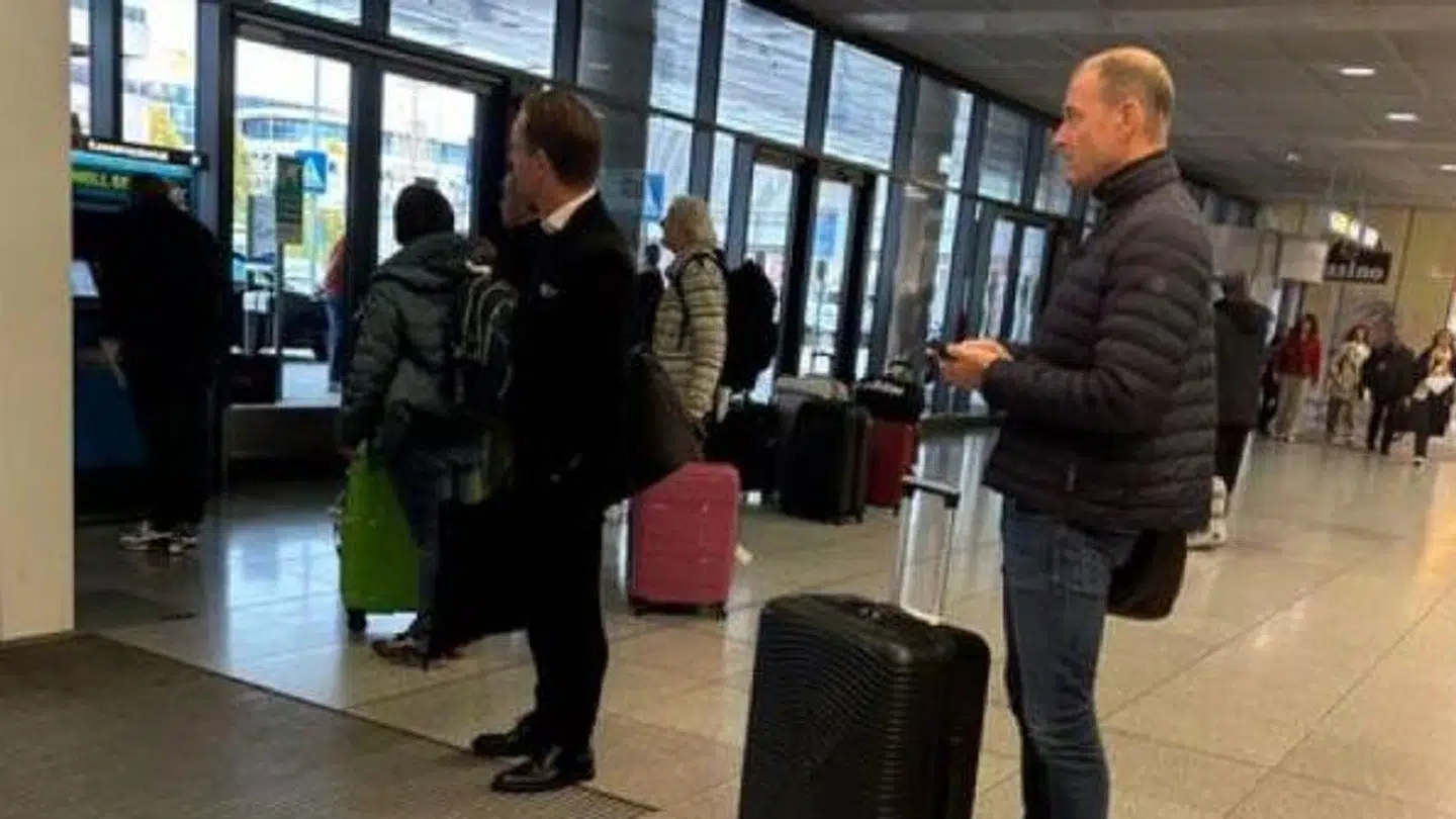 Thorup og hans agent i Stuttgart. Privatfoto.