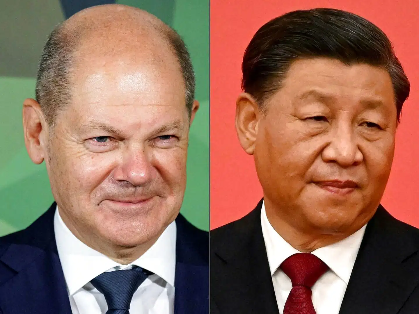 Tysklands kansler Olaf Scholz (SDP) og Kinas præsident og kommunistpartiets øverste leder, Xi Jinping.