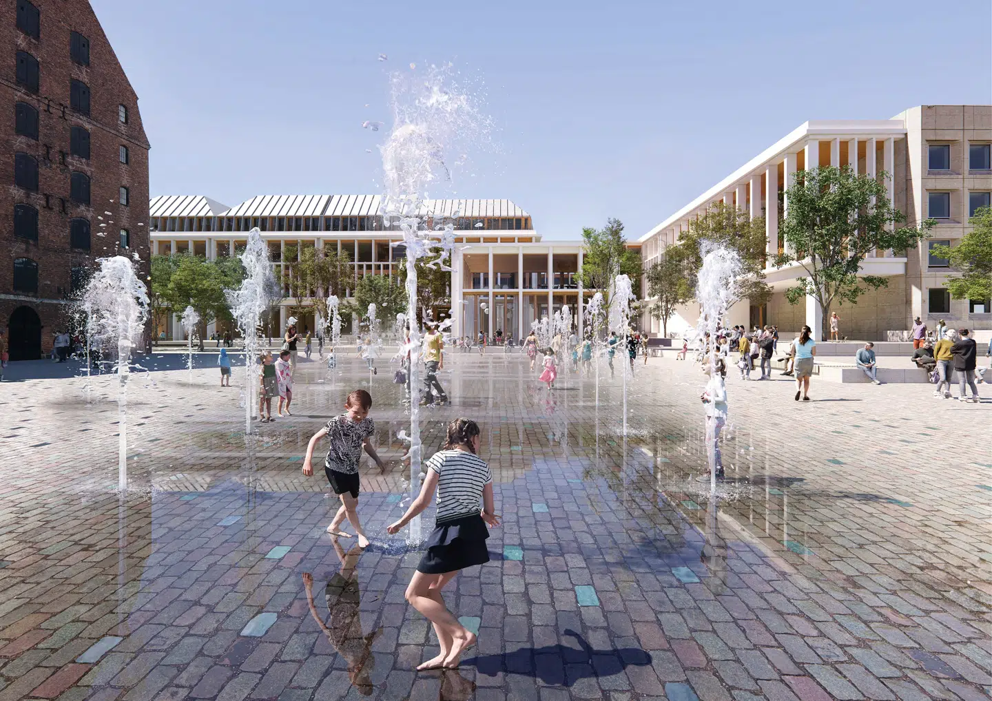 Det nye projekt skaber også en offentlig plads ud mod havnen og en passage mellem kajen og Amaliegade.