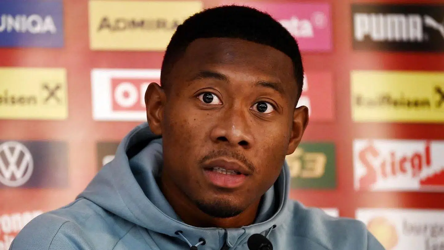 David Alaba på et pressemøde.