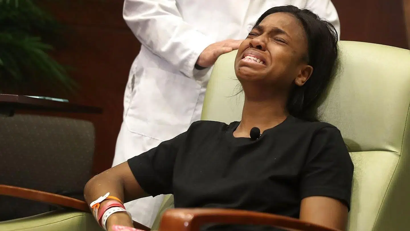 Patience Carter ses her under et pressemøde efter skudmassakren på Pulse. (Foto: Joe Raedle/Getty/AFP)
