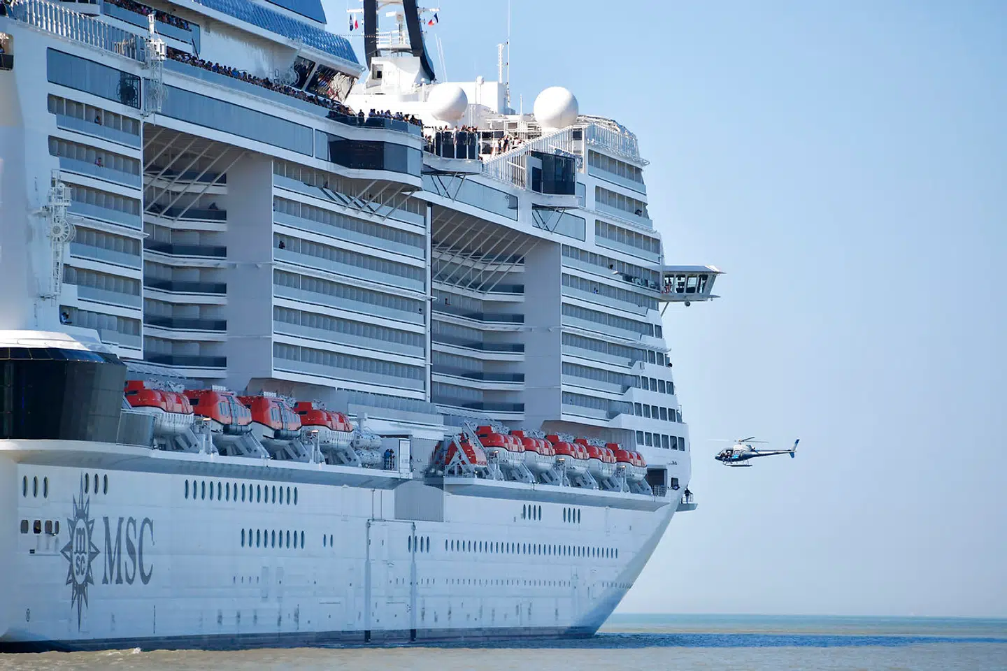 Arkiv. MSC 'Meraviglia' er et af de største krydstogtsskibe i Europa. LOIC VENANCE / AFP